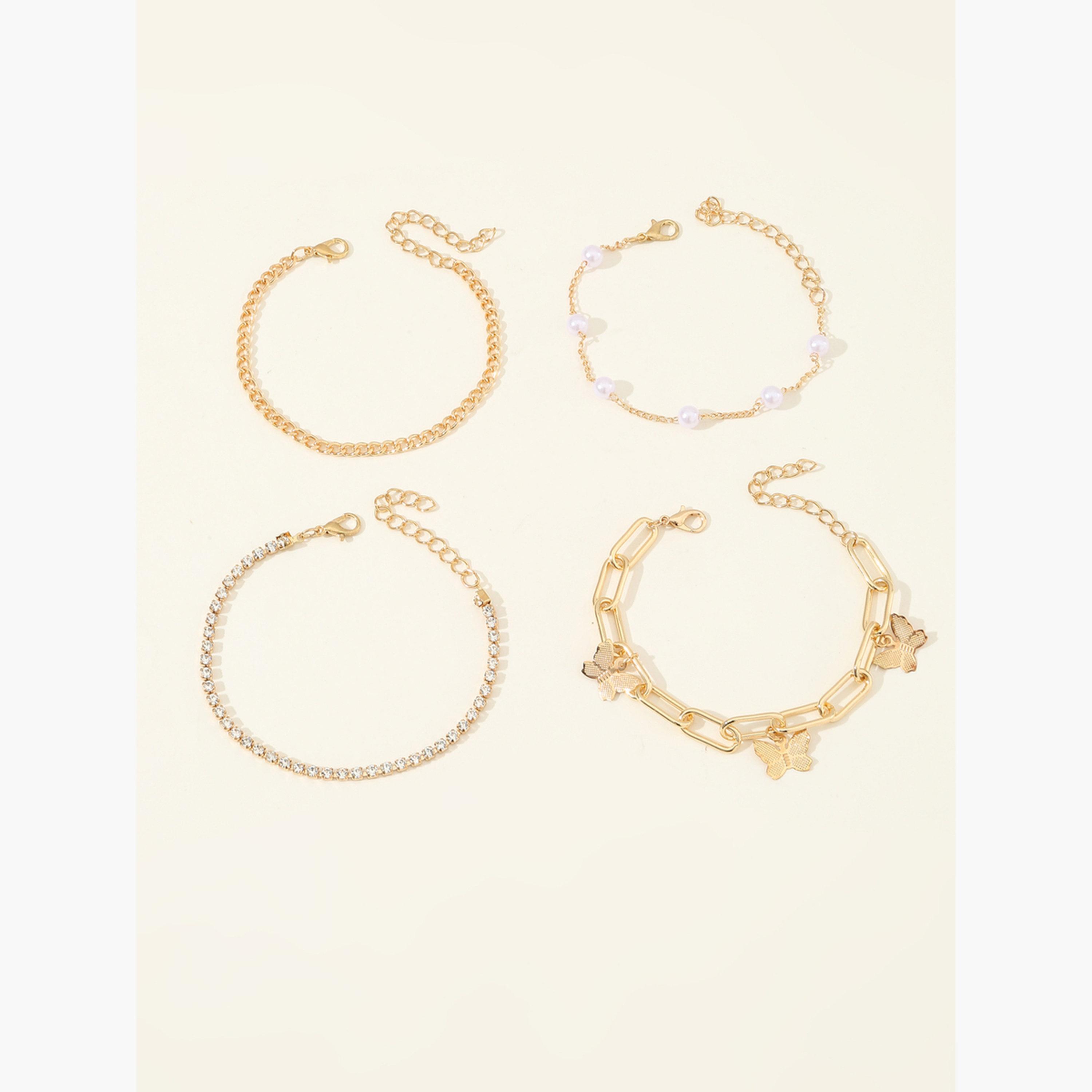 Take Two Set of 4 - Butterfly Charm Bracelets-women-watchesandjewellery-jewellery-banglesandbracelets-image-1