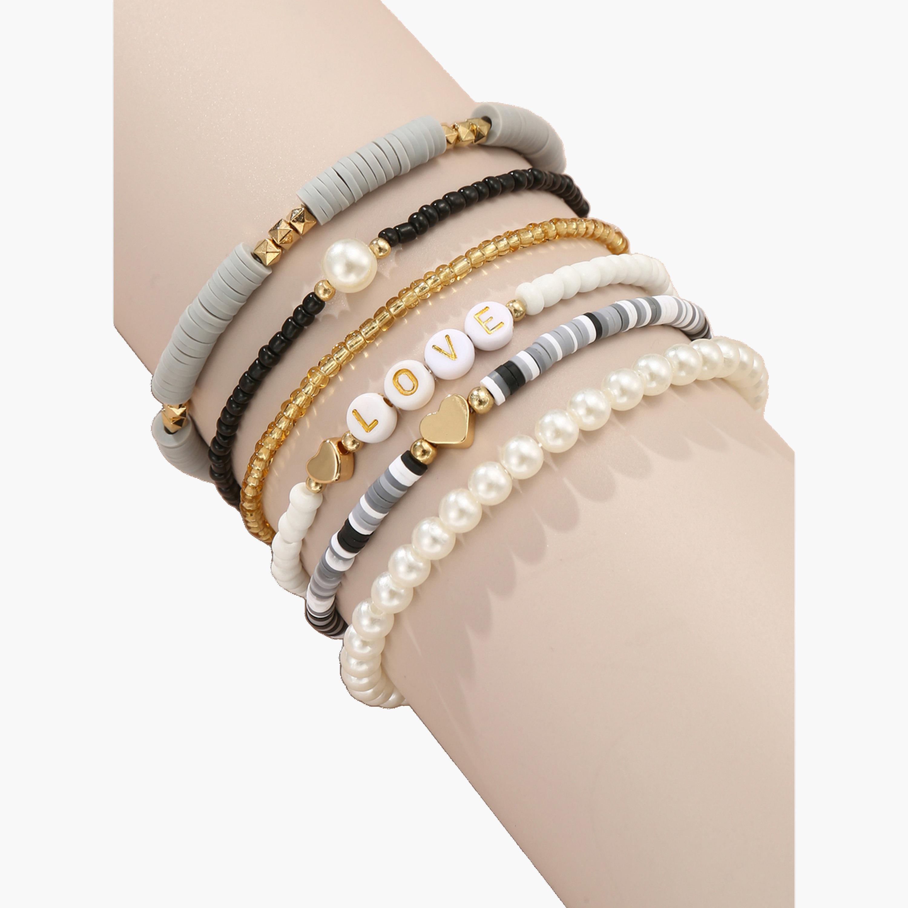 مجموعة من 6 أساور يد خرز-women-watchesandjewellery-jewellery-banglesandbracelets-image-6