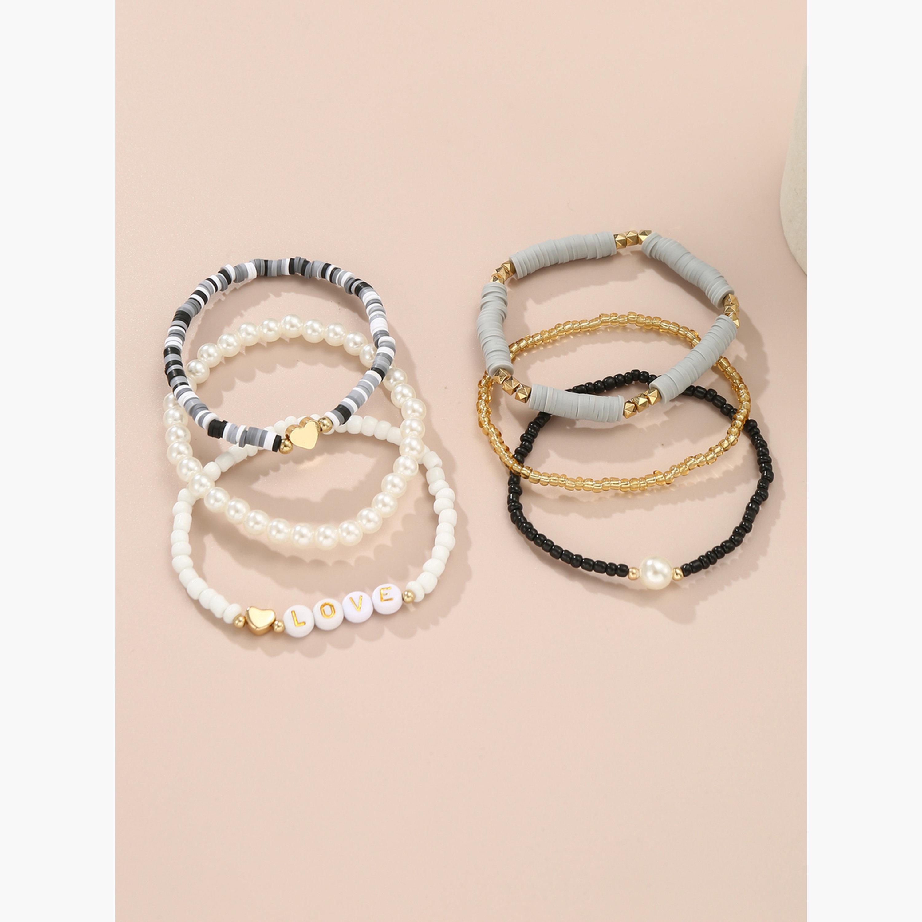 مجموعة من 6 أساور يد خرز-women-watchesandjewellery-jewellery-banglesandbracelets-image-4