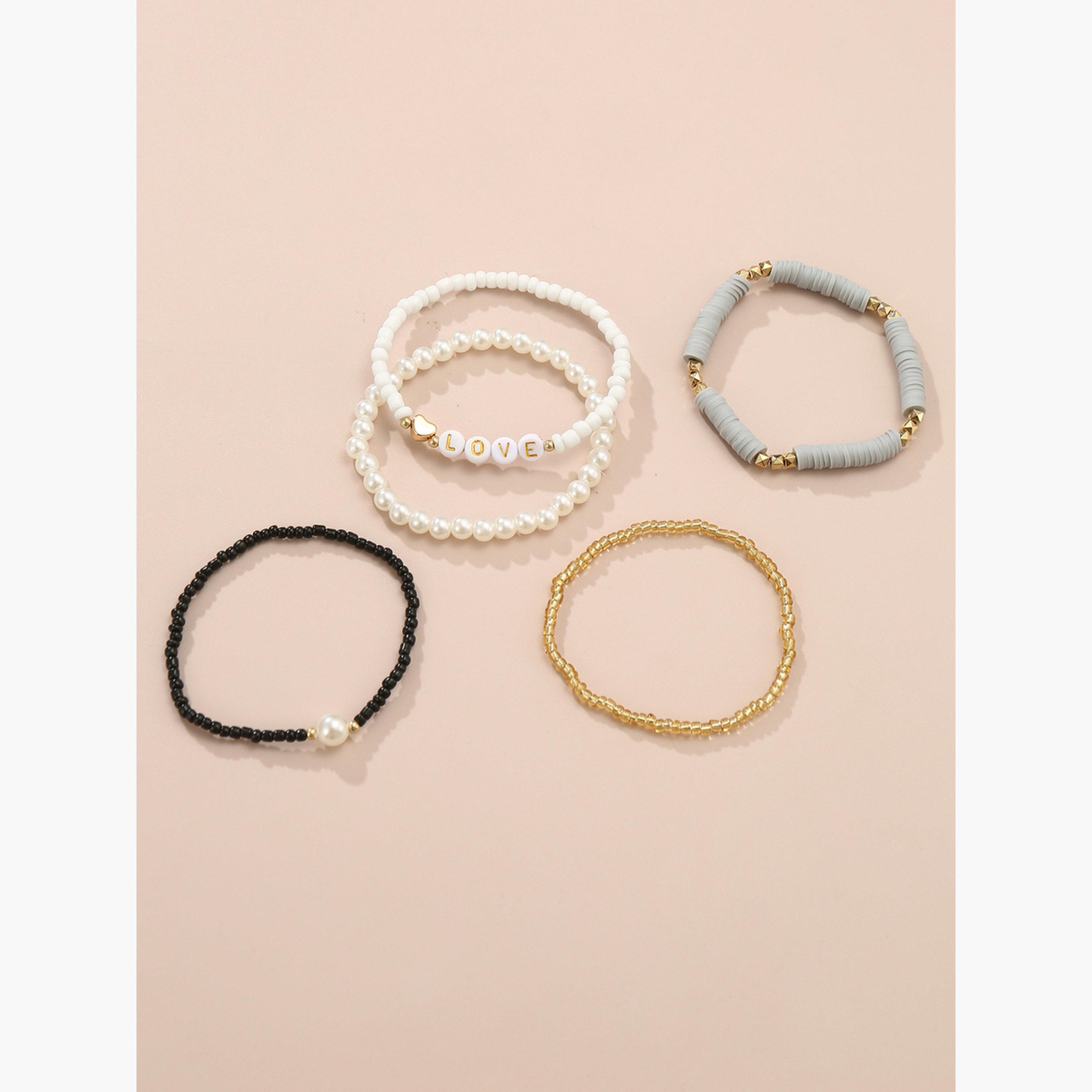 مجموعة من 6 أساور يد خرز-women-watchesandjewellery-jewellery-banglesandbracelets-image-2