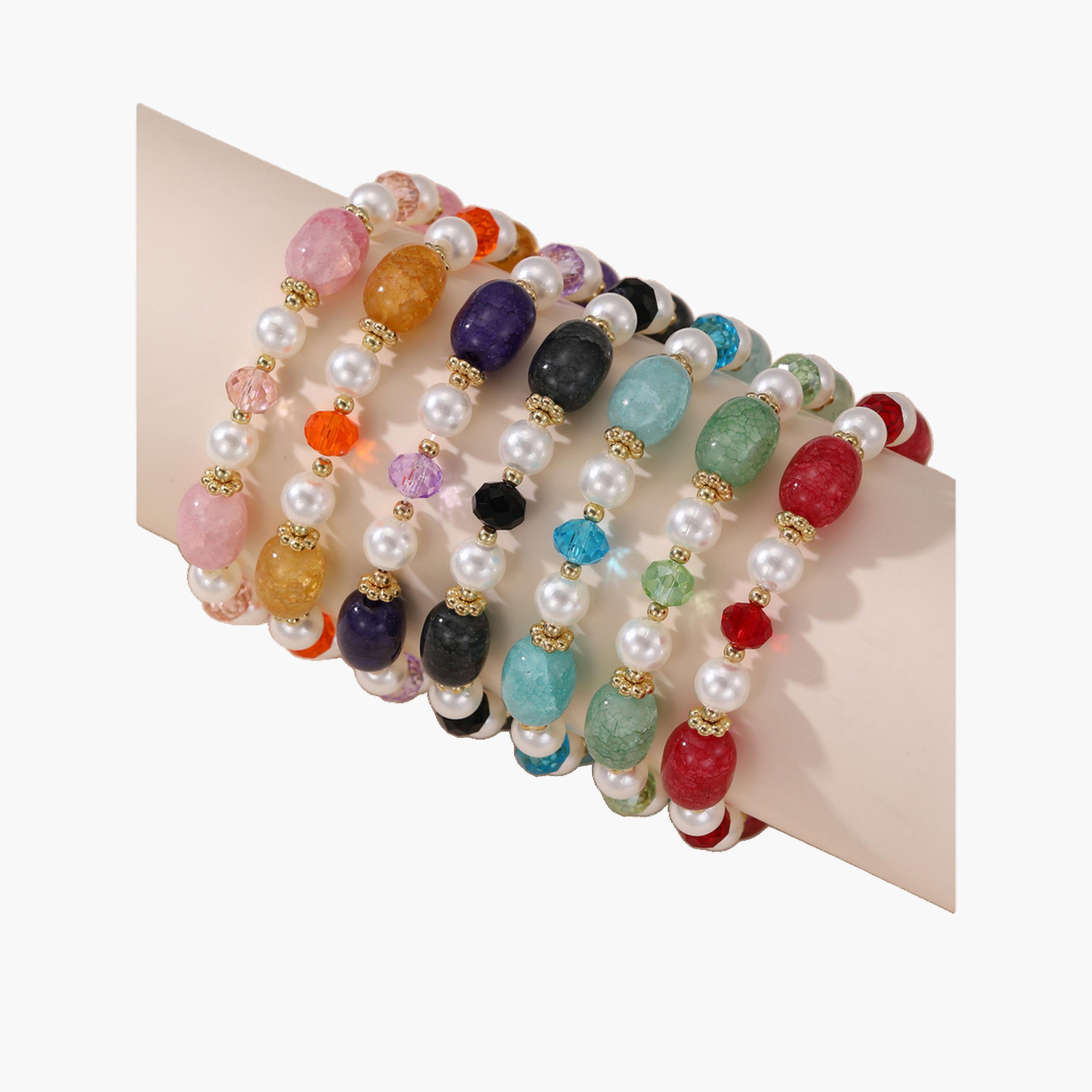 Take Two Set of 7 - Multi Beaded Bracelets-women-watchesandjewellery-jewellery-banglesandbracelets-image-1