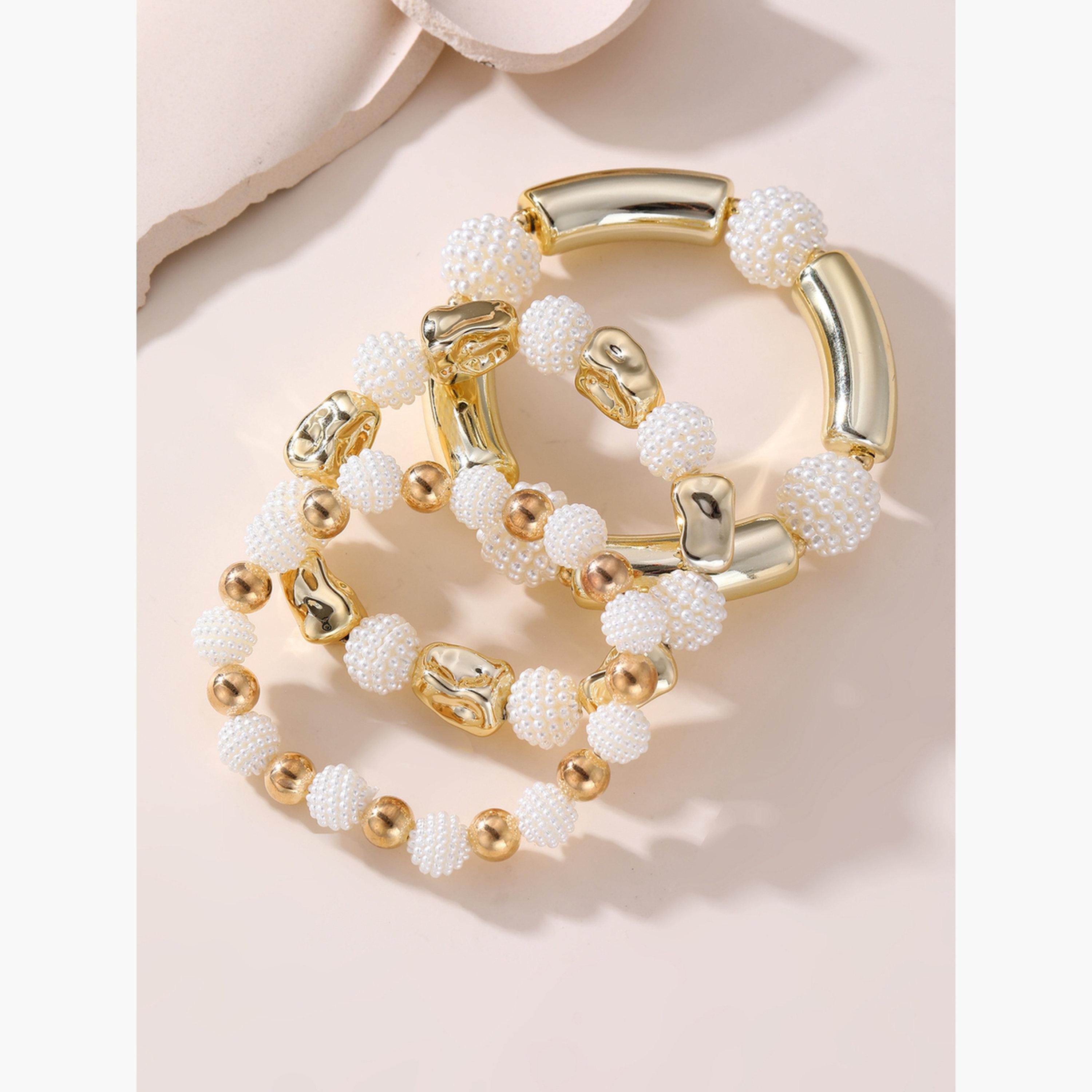 Take Two Set of 3 - Textured Beaded Bracelets-women-watchesandjewellery-jewellery-banglesandbracelets-image-3