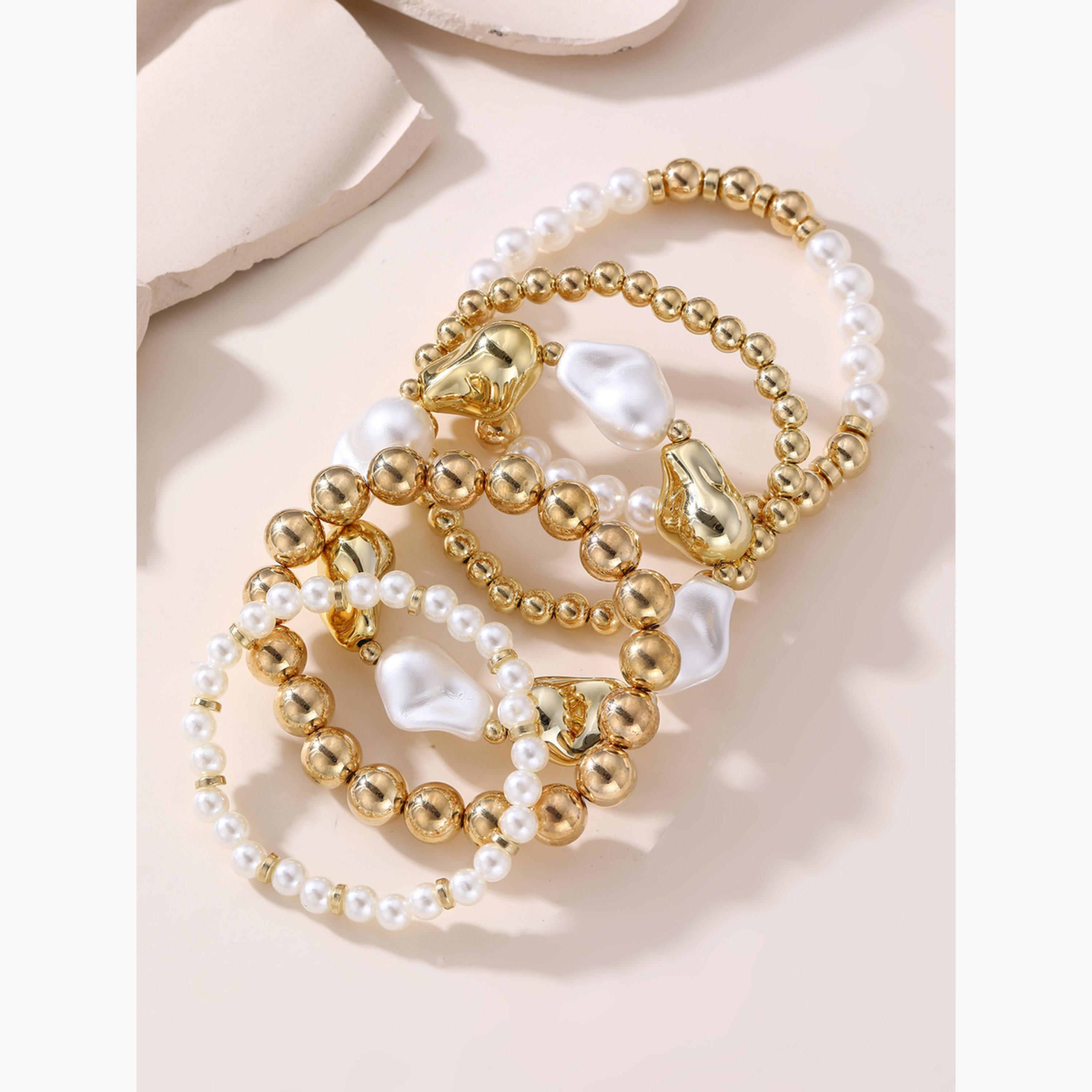 Take Two Set of 5 - Faux Pearl Beaded Bracelets-women-watchesandjewellery-jewellery-banglesandbracelets-image-4