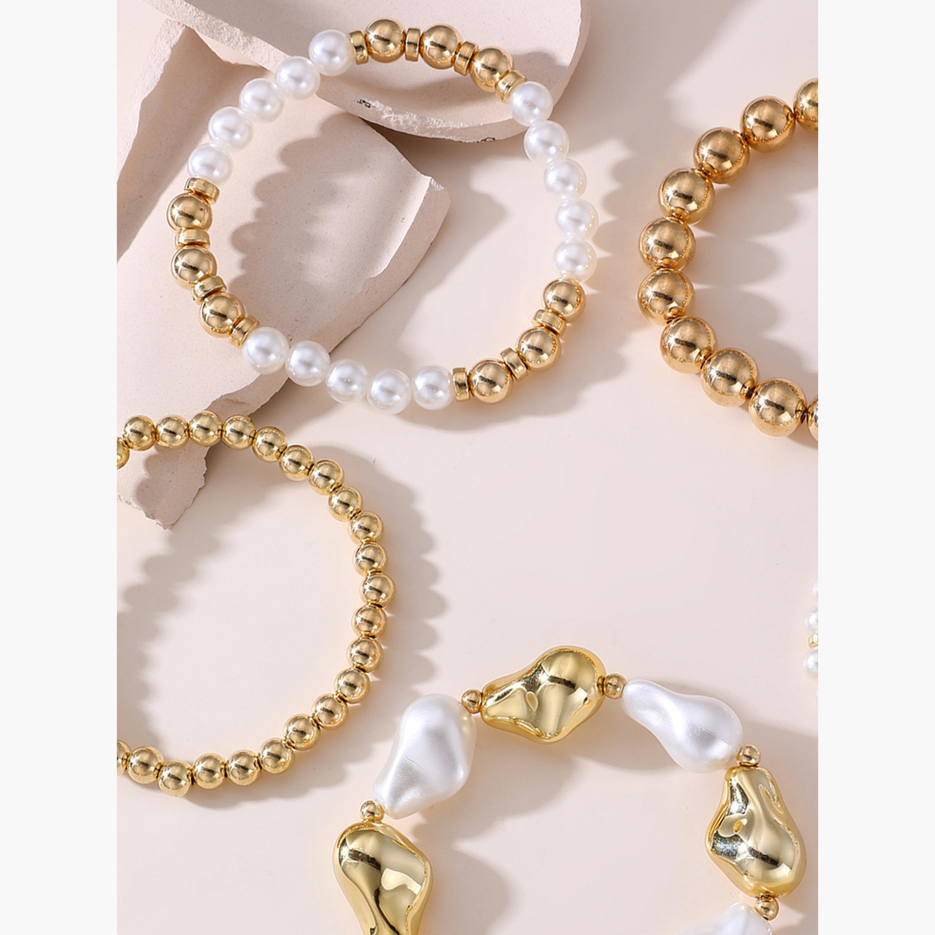 Take Two Set of 5 - Faux Pearl Beaded Bracelets-women-watchesandjewellery-jewellery-banglesandbracelets-image-5