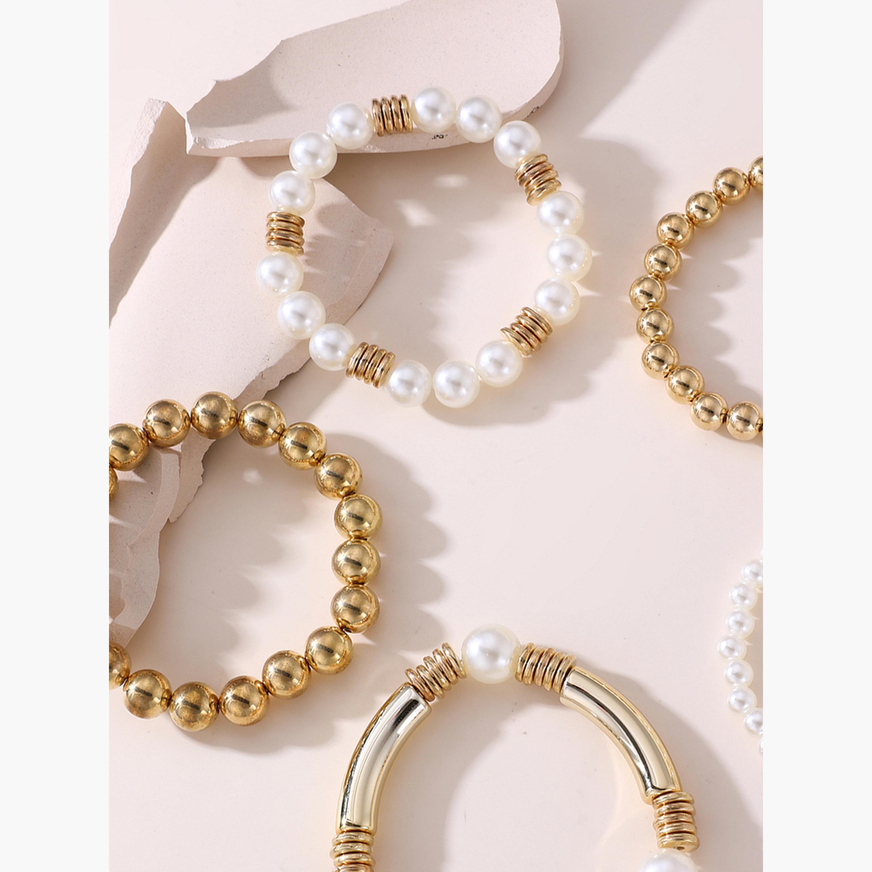 Take Two Set of 5 - Faux Pearl Beaded Bracelets-women-watchesandjewellery-jewellery-banglesandbracelets-image-5