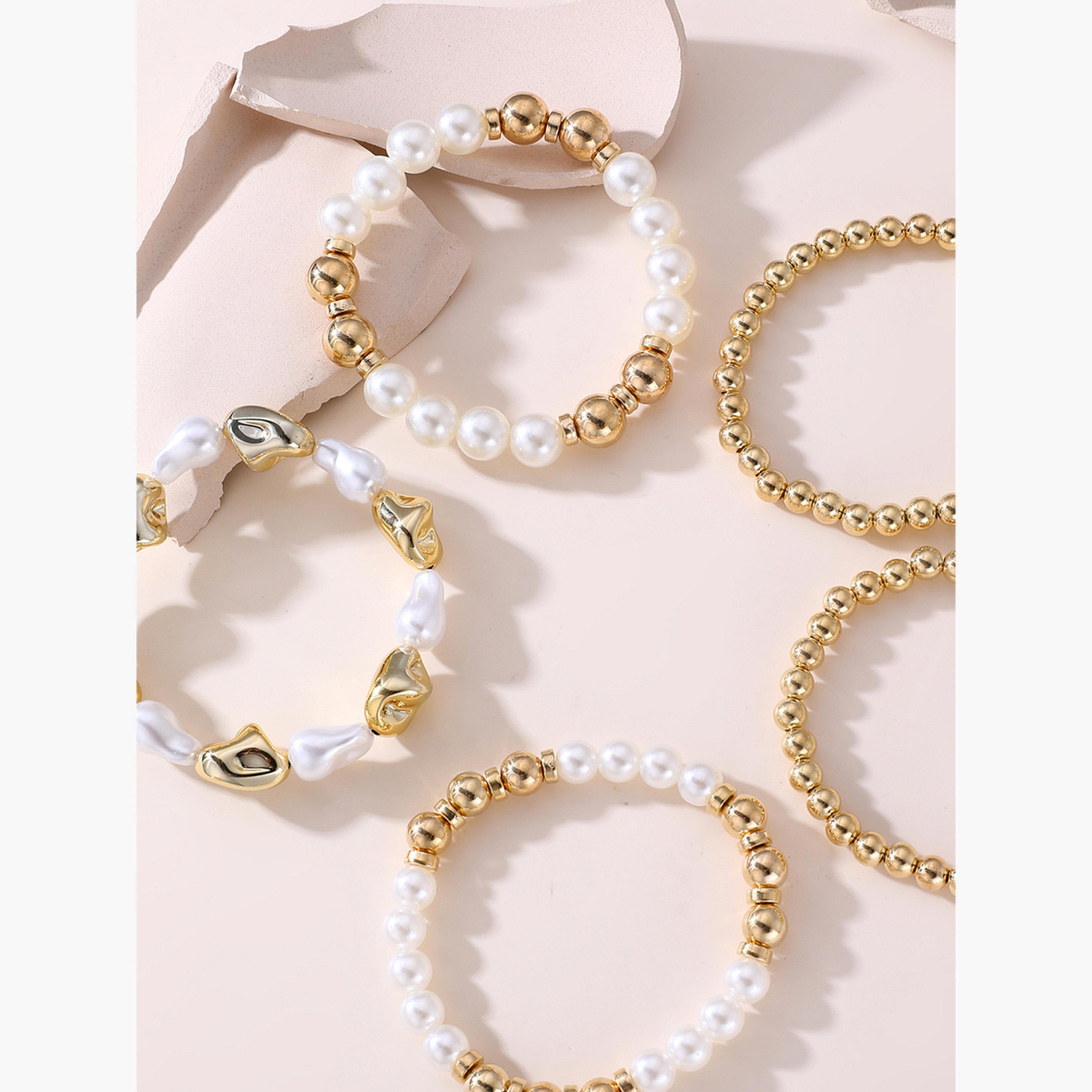 Take Two Set of 5 - Faux Pearl Beaded Bracelets-women-watchesandjewellery-jewellery-banglesandbracelets-image-5