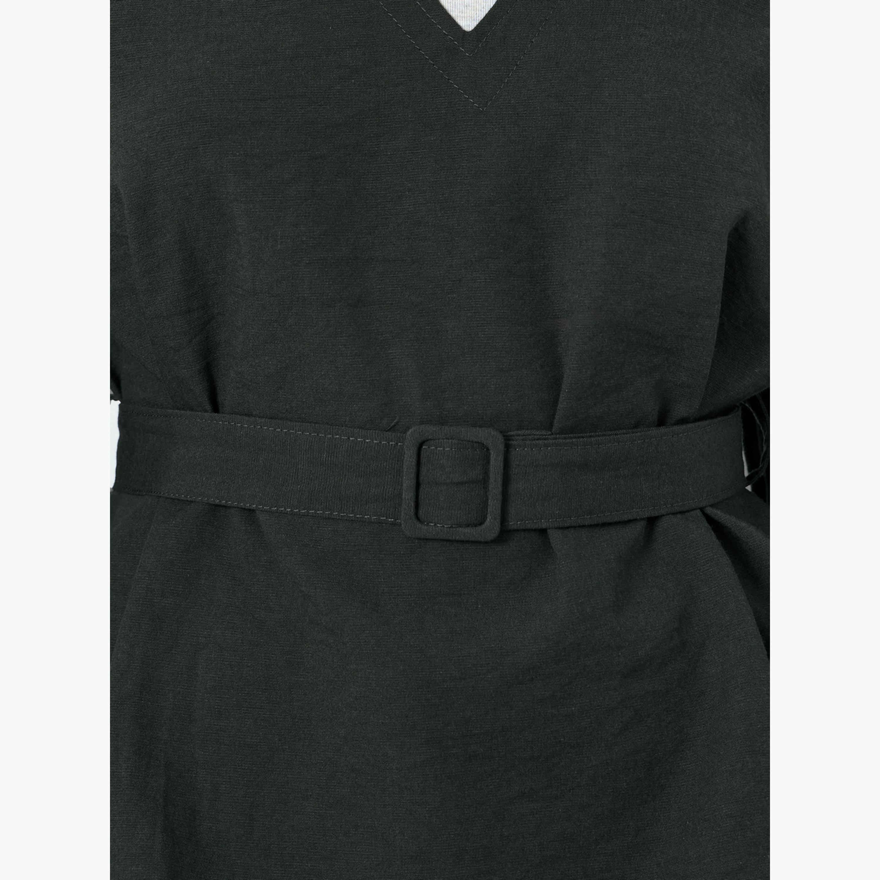 Styli Women Black Belted Long Sleeve Blouse-women-clothing-shirtsandblouses-blouses-image-3