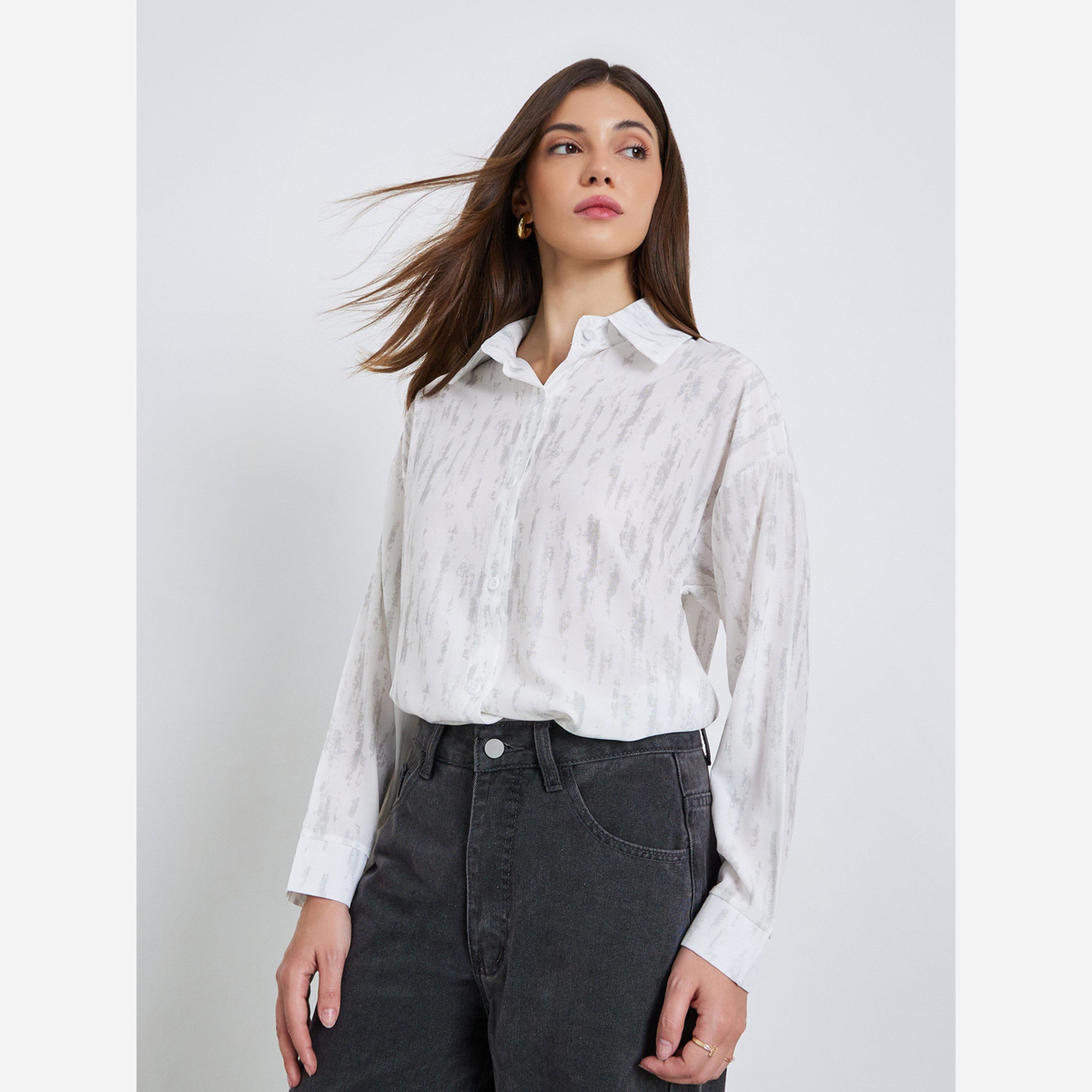 ستايلي - قميص كاجوال أكمام طويلة لون متدرج-women-clothing-shirtsandblouses-shirts-image-1