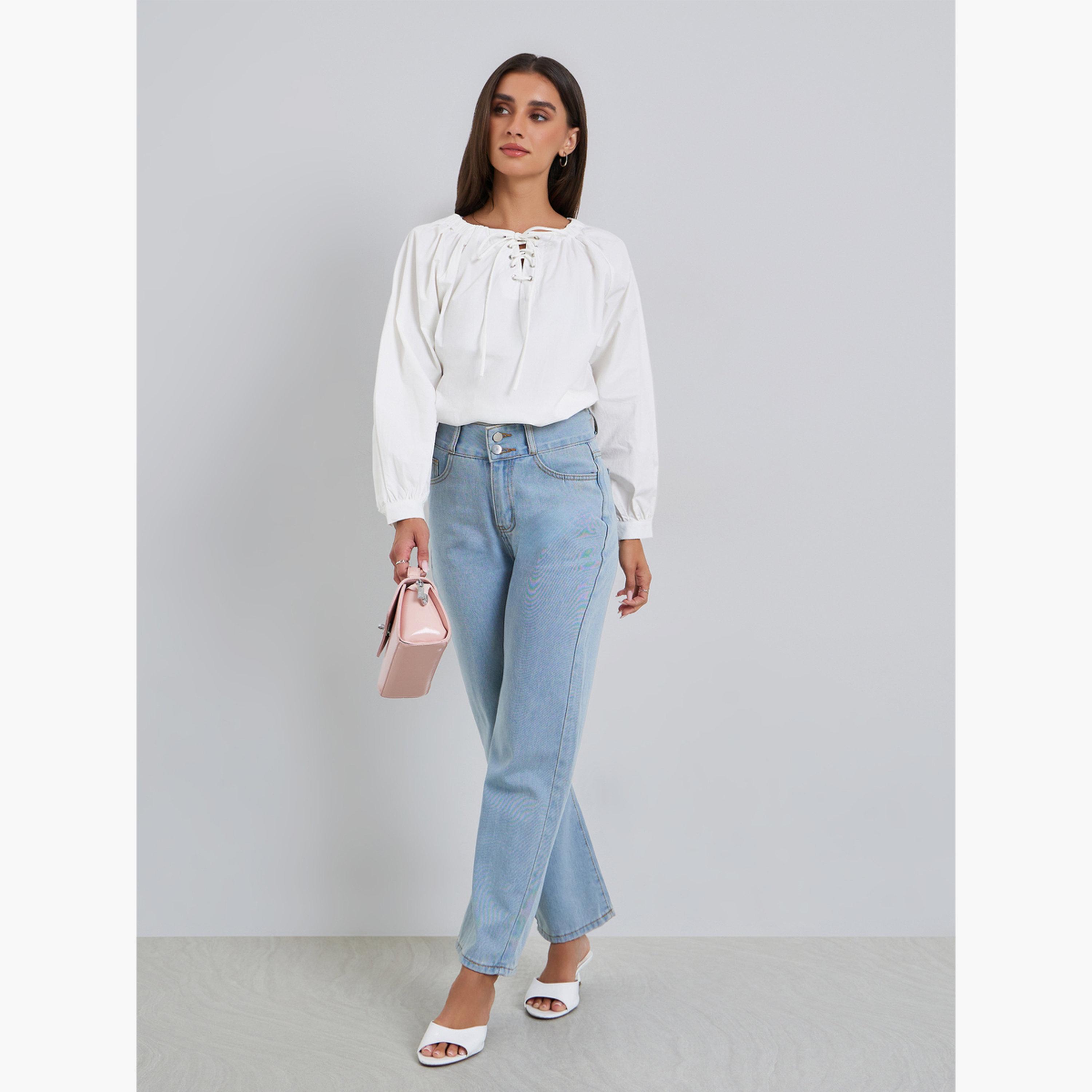 بلوزة برباط وأكمام طويلة-women-clothing-shirtsandblouses-blouses-image-2