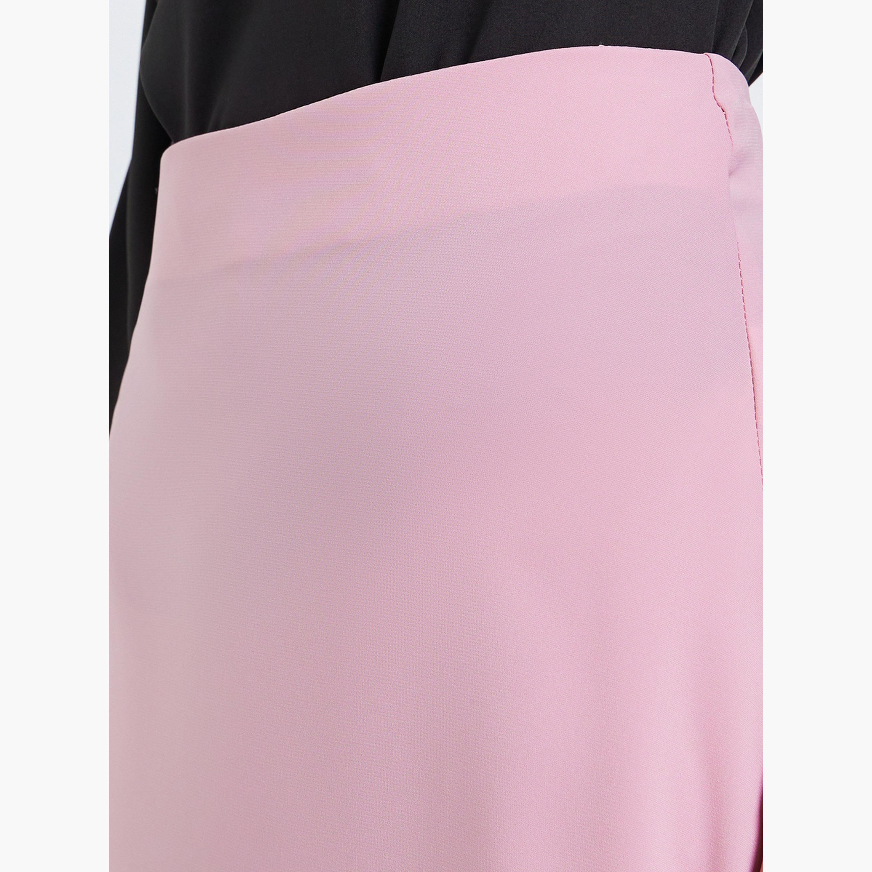 تنورة طويلة بنمط كتل الالوان وحواف متباينة-women-clothing-bottoms-skirts-image-3