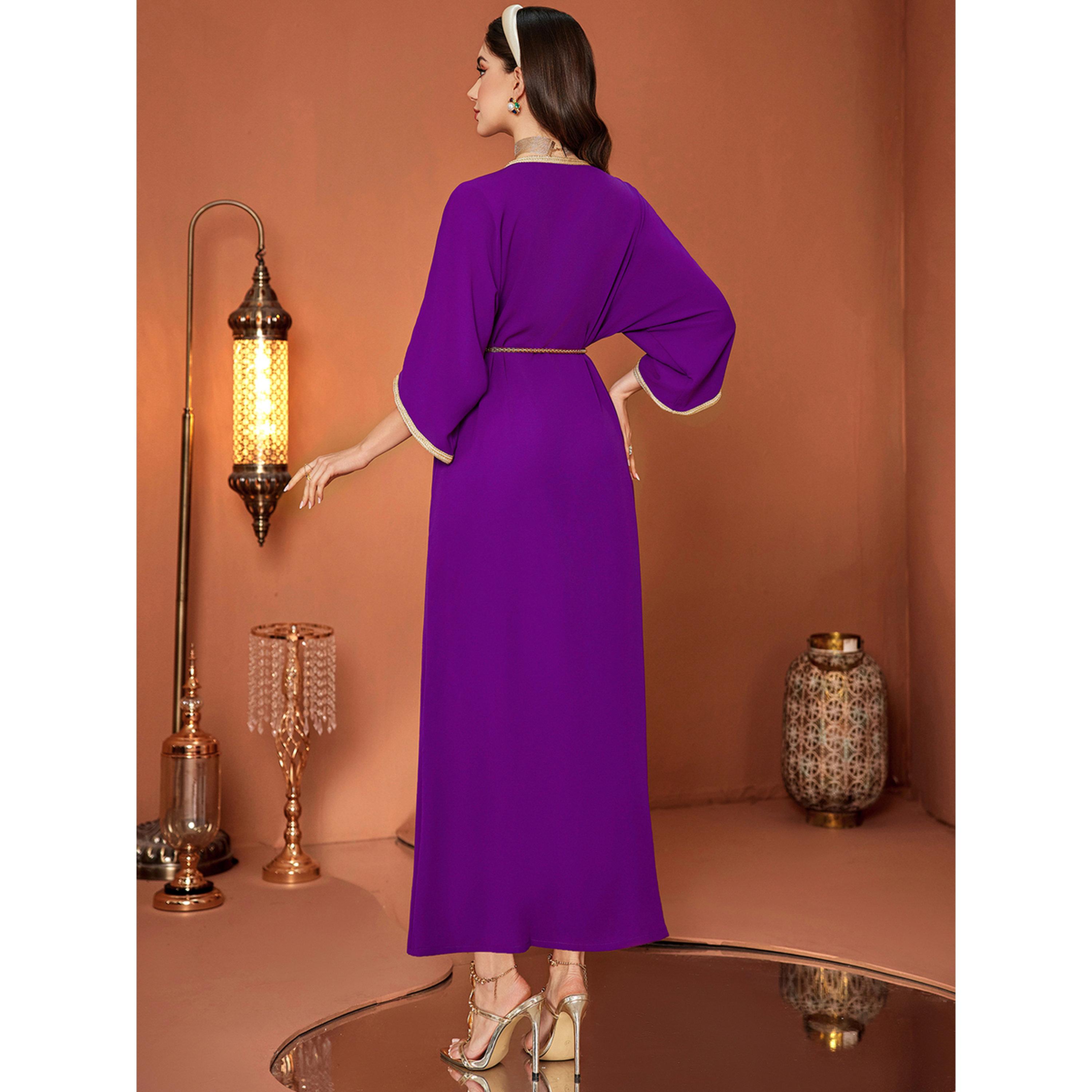 Take Two Women Purple Rhinestone Embellished Jalabiya-women-arabicclothing-jalabiyas-image-4