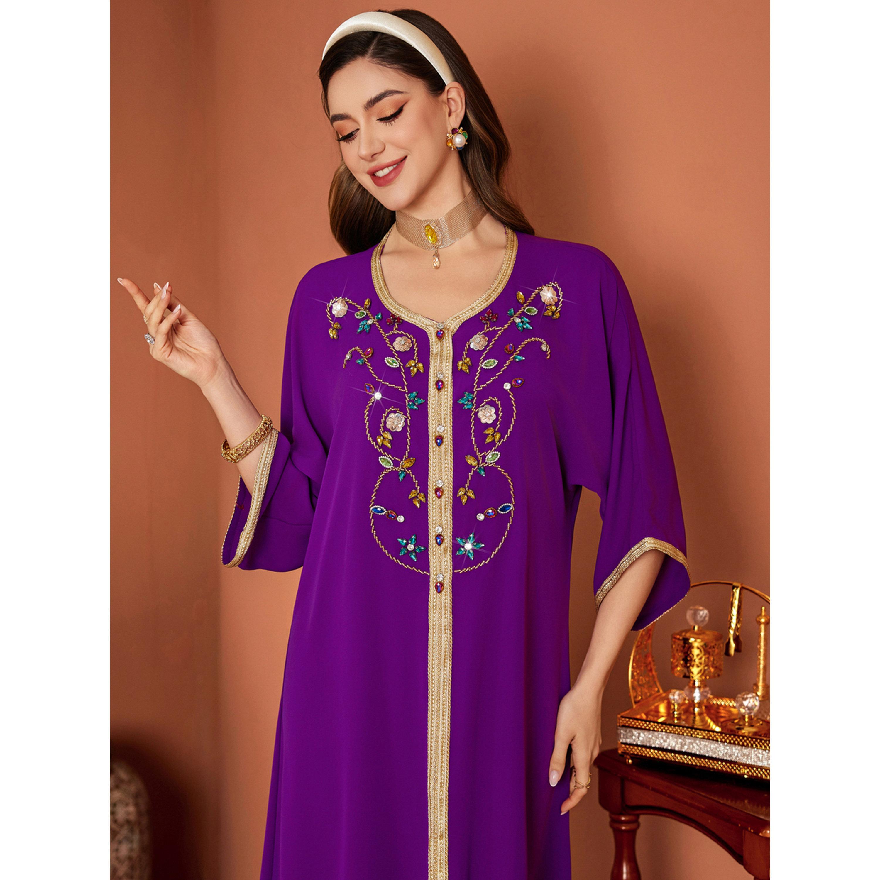 Take Two Women Purple Rhinestone Embellished Jalabiya-women-arabicclothing-jalabiyas-image-5