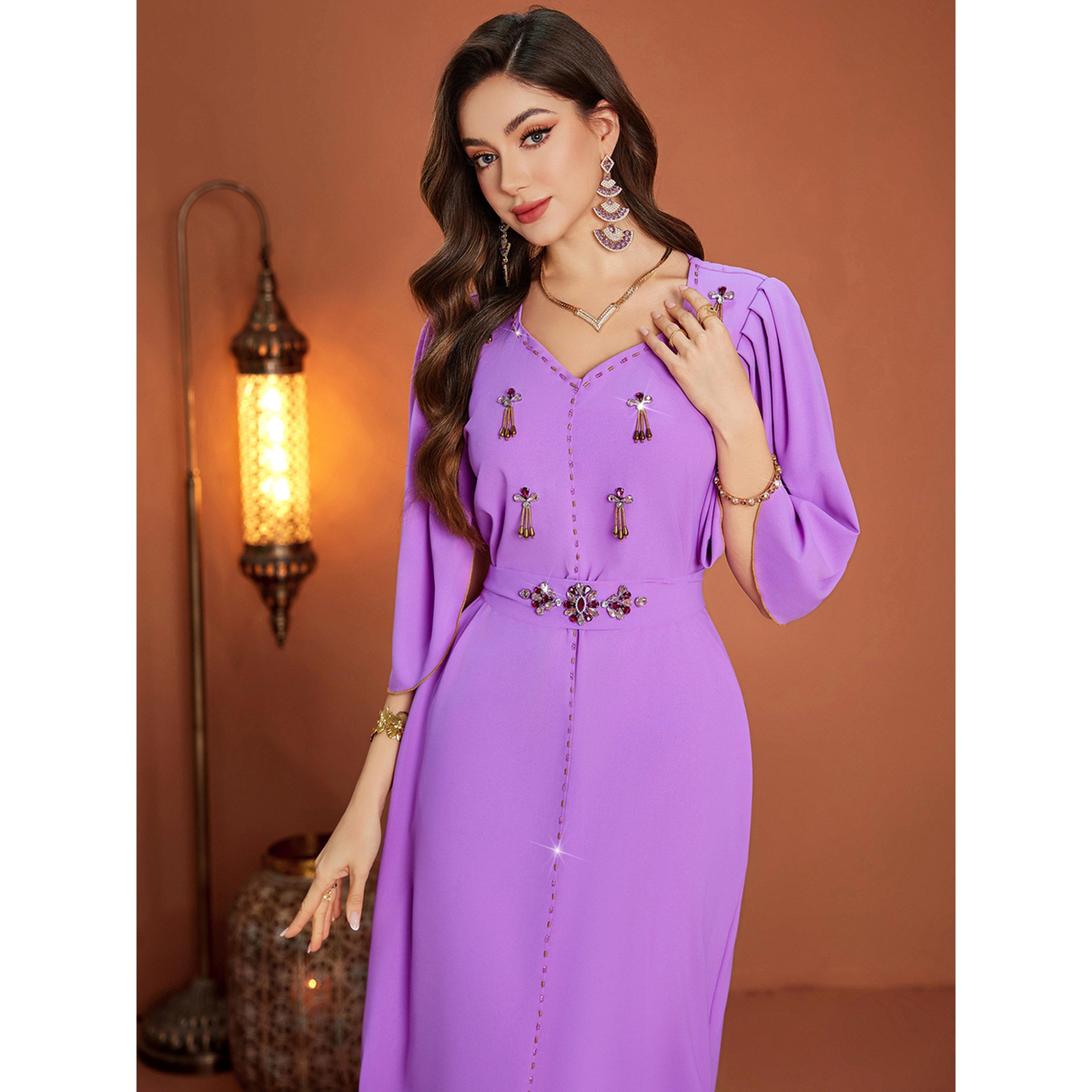 Take Two Women Lilac Rhinestone Embellished Maxi Dress-women-clothing-dresses-image-2