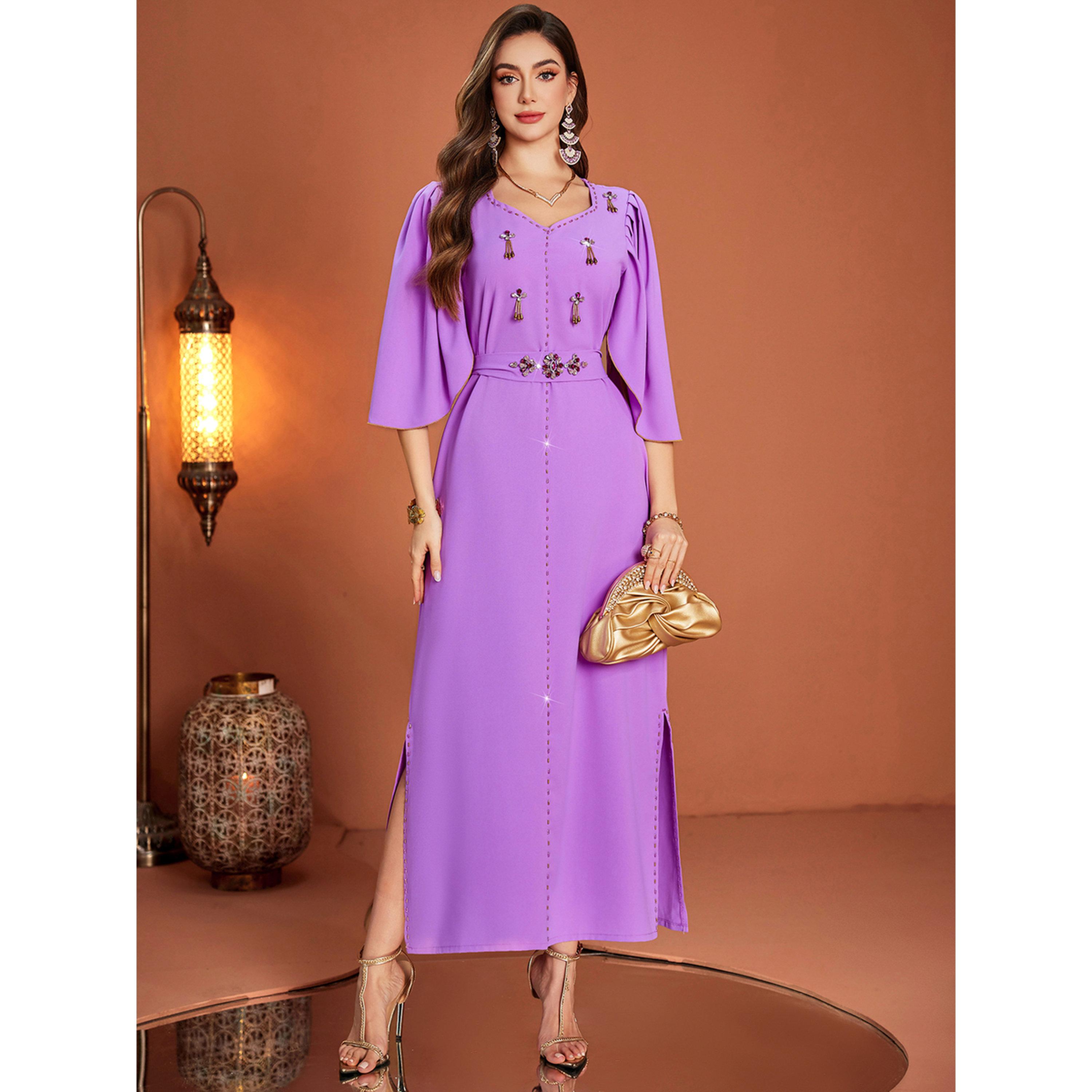 Take Two Women Lilac Rhinestone Embellished Maxi Dress-women-clothing-dresses-image-4