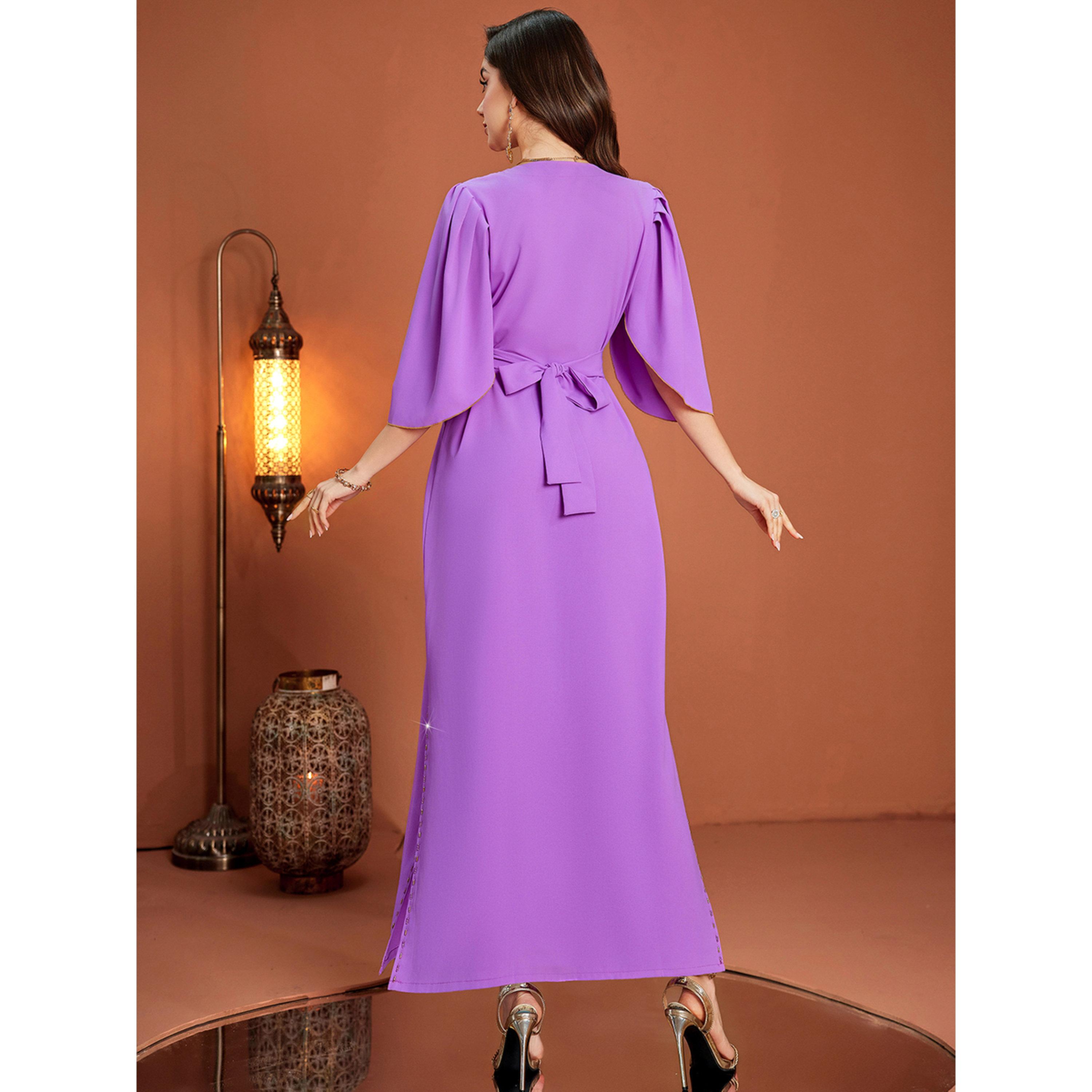 Take Two Women Lilac Rhinestone Embellished Maxi Dress-women-clothing-dresses-image-5