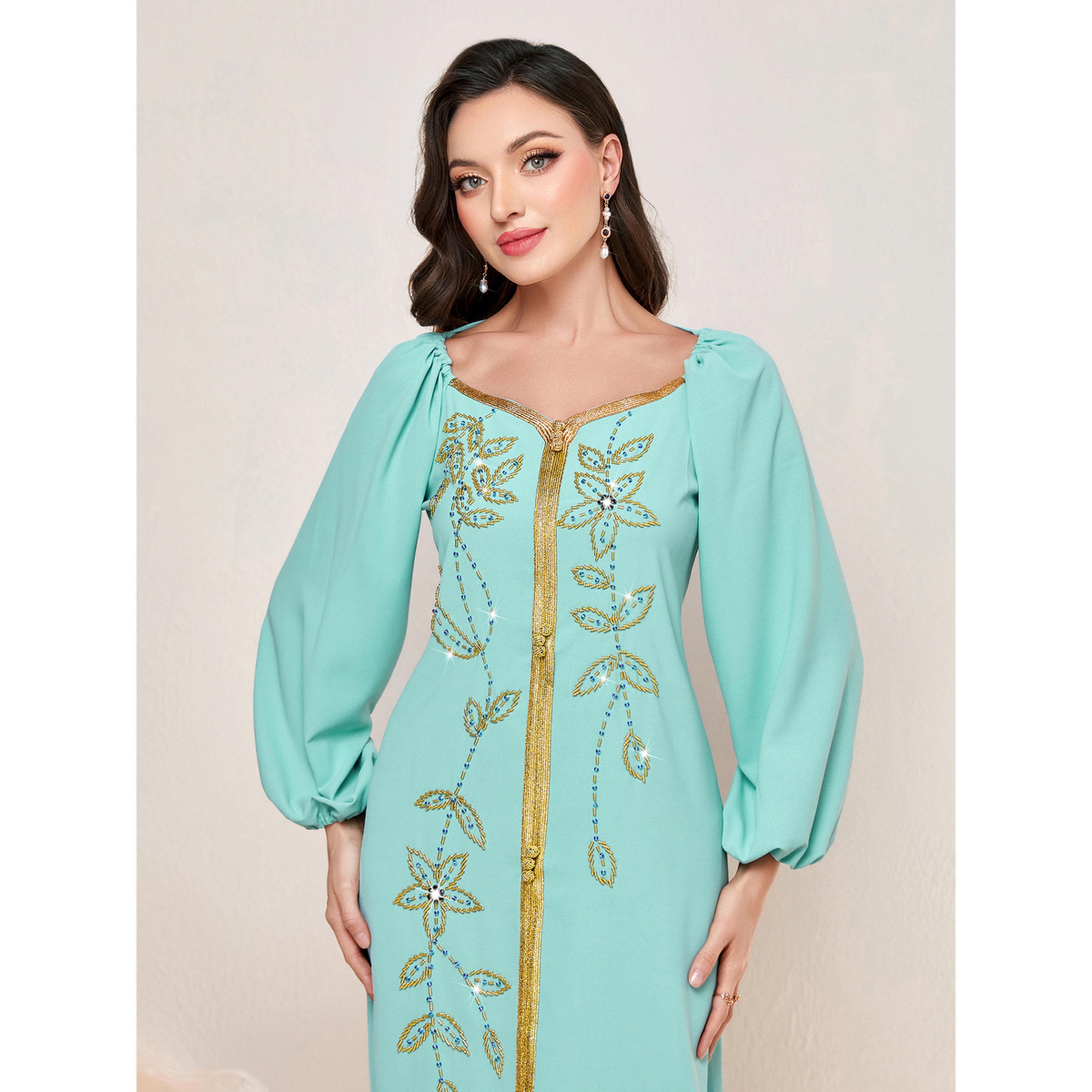 جلابية مزينة بالفصوص وحواف ذهبية-women-arabicclothing-jalabiyas-image-5