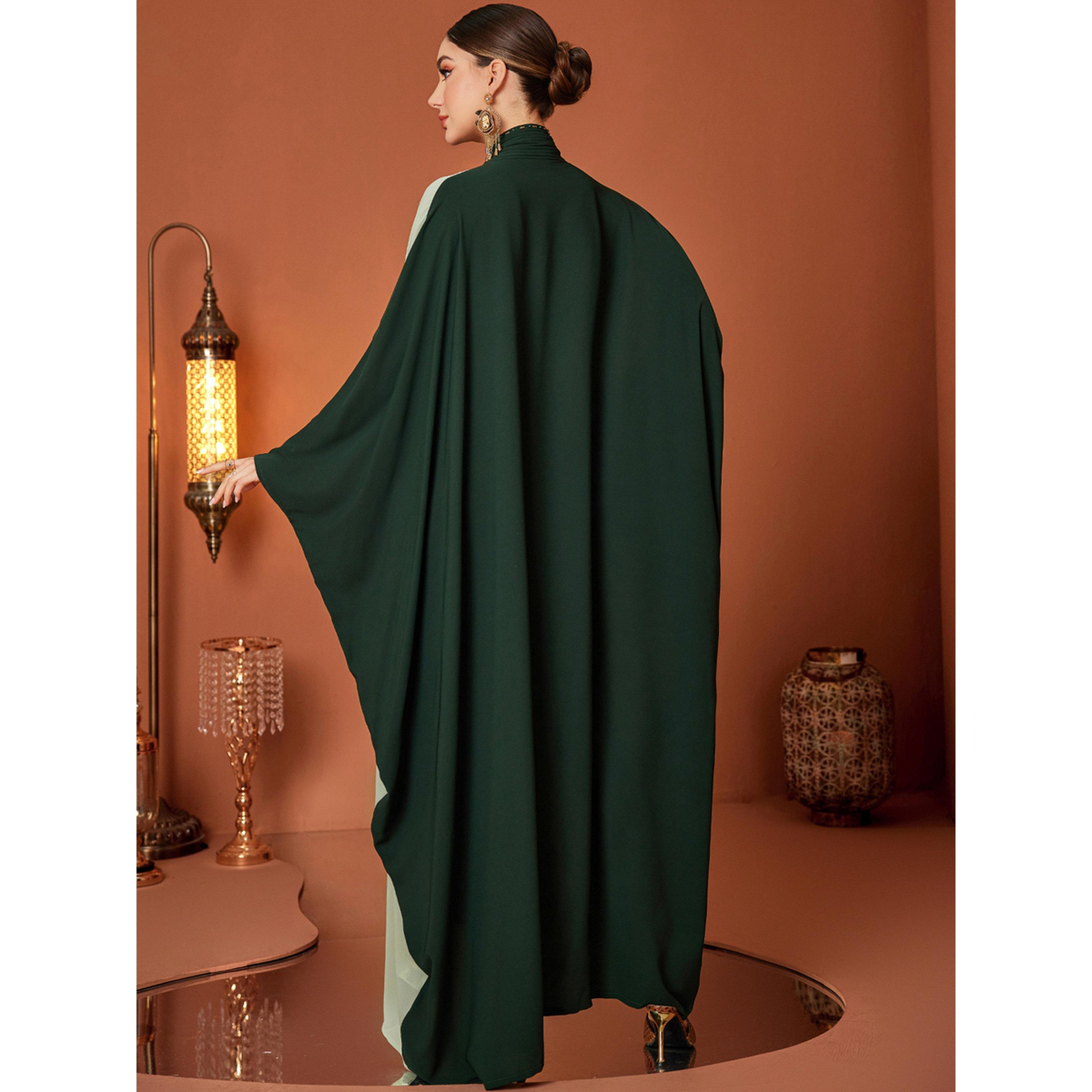 Take Two Women Color Blocked Rhinestone Kimono Sleeve Jalabiya-women-arabicclothing-jalabiyas-image-4