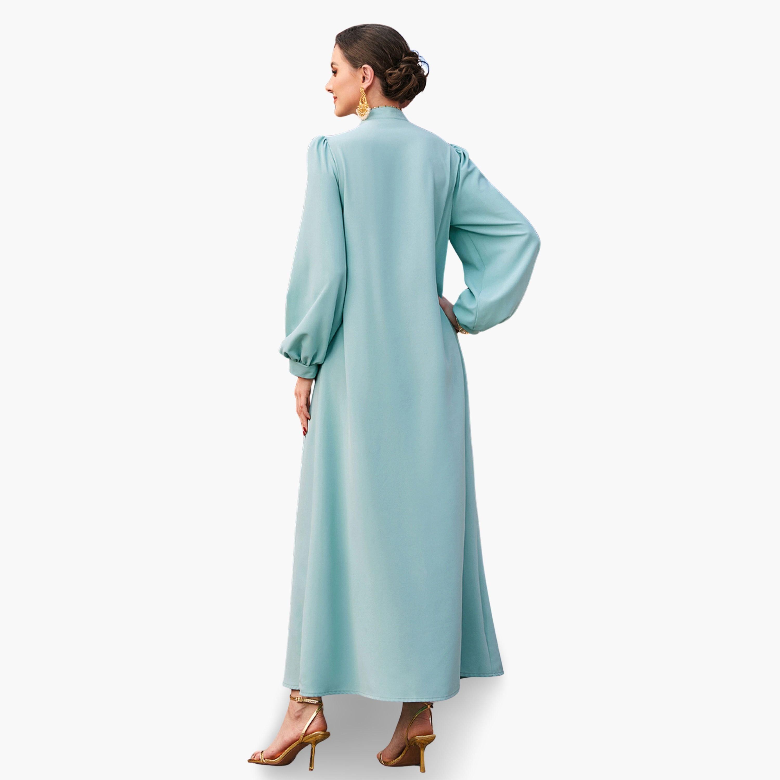جلابية مزينة بالفصوص وحواف ذهبية-women-arabicclothing-jalabiyas-image-3
