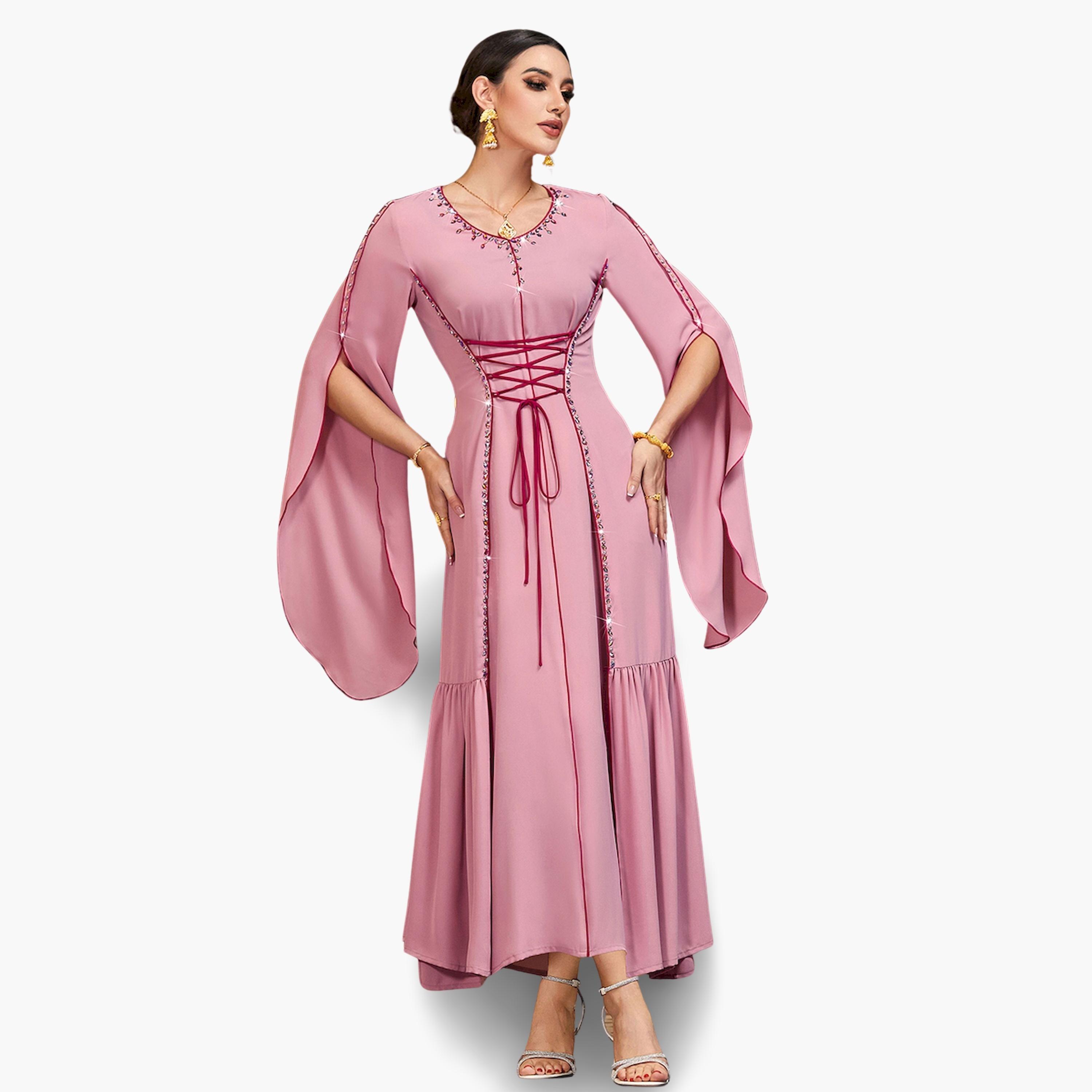 فستان طويل نسائي مزين بالفصوص-women-clothing-dresses-image-1