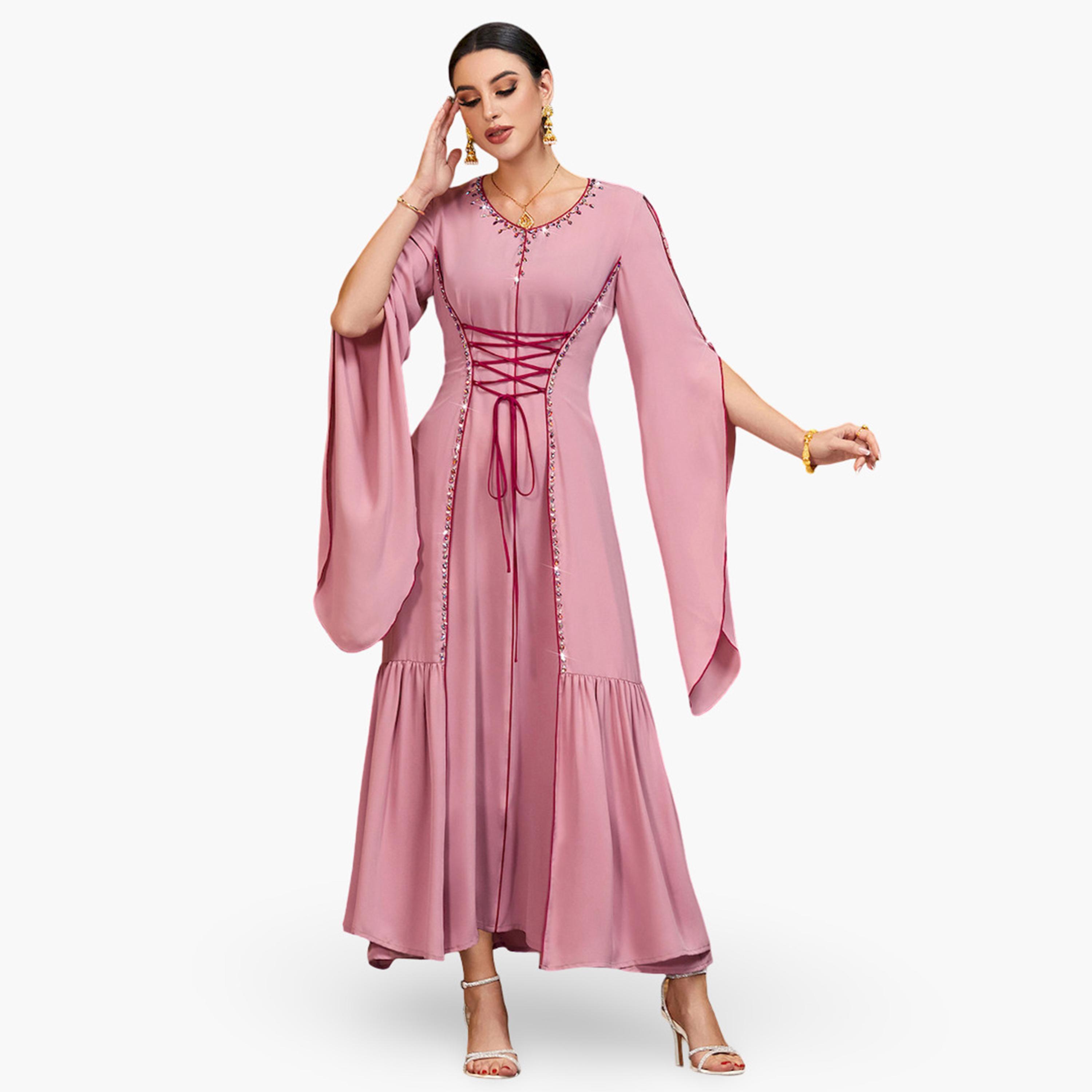 فستان طويل نسائي مزين بالفصوص-women-clothing-dresses-image-2