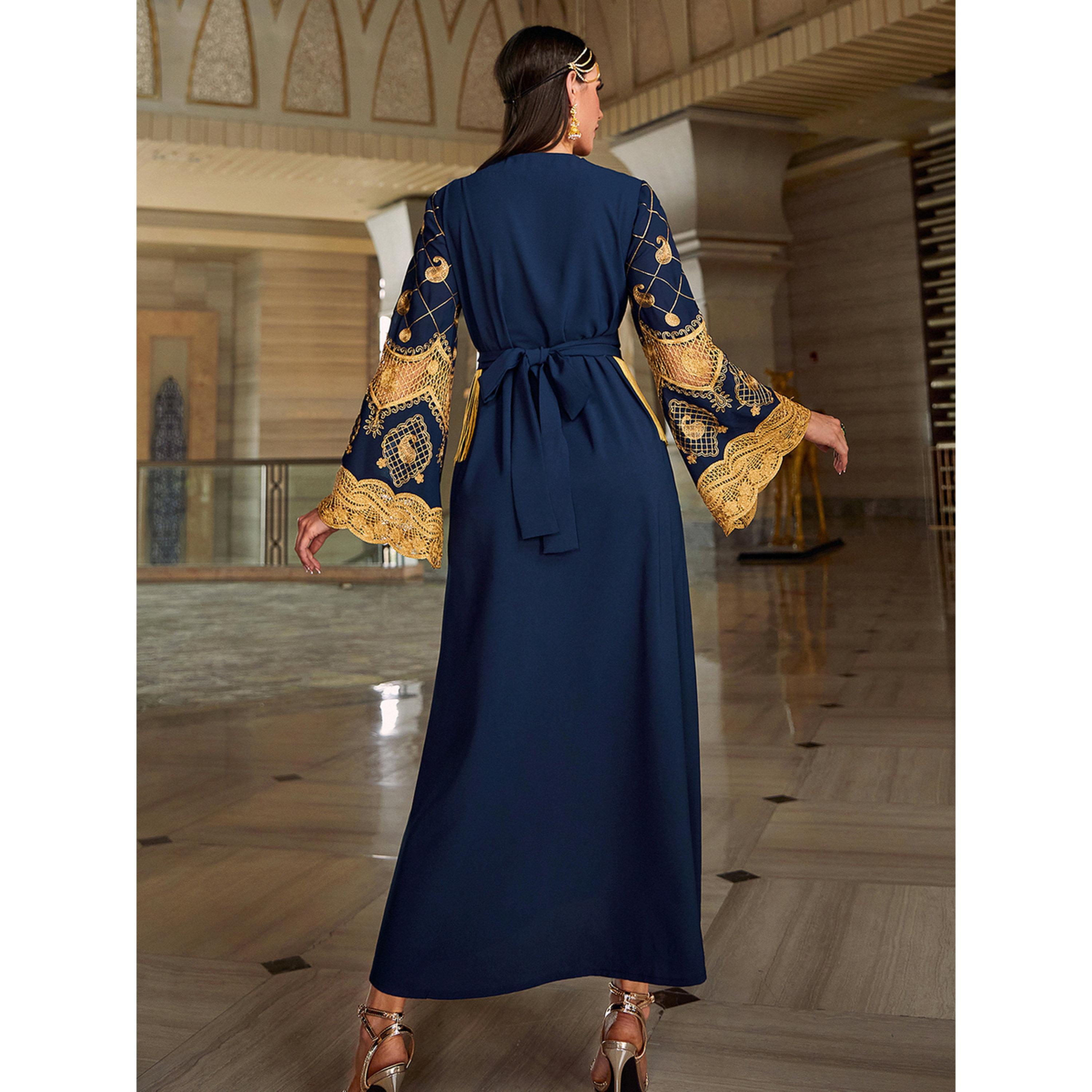 جلابية مطرزة ومزينة بشراشيب-women-arabicclothing-jalabiyas-image-3