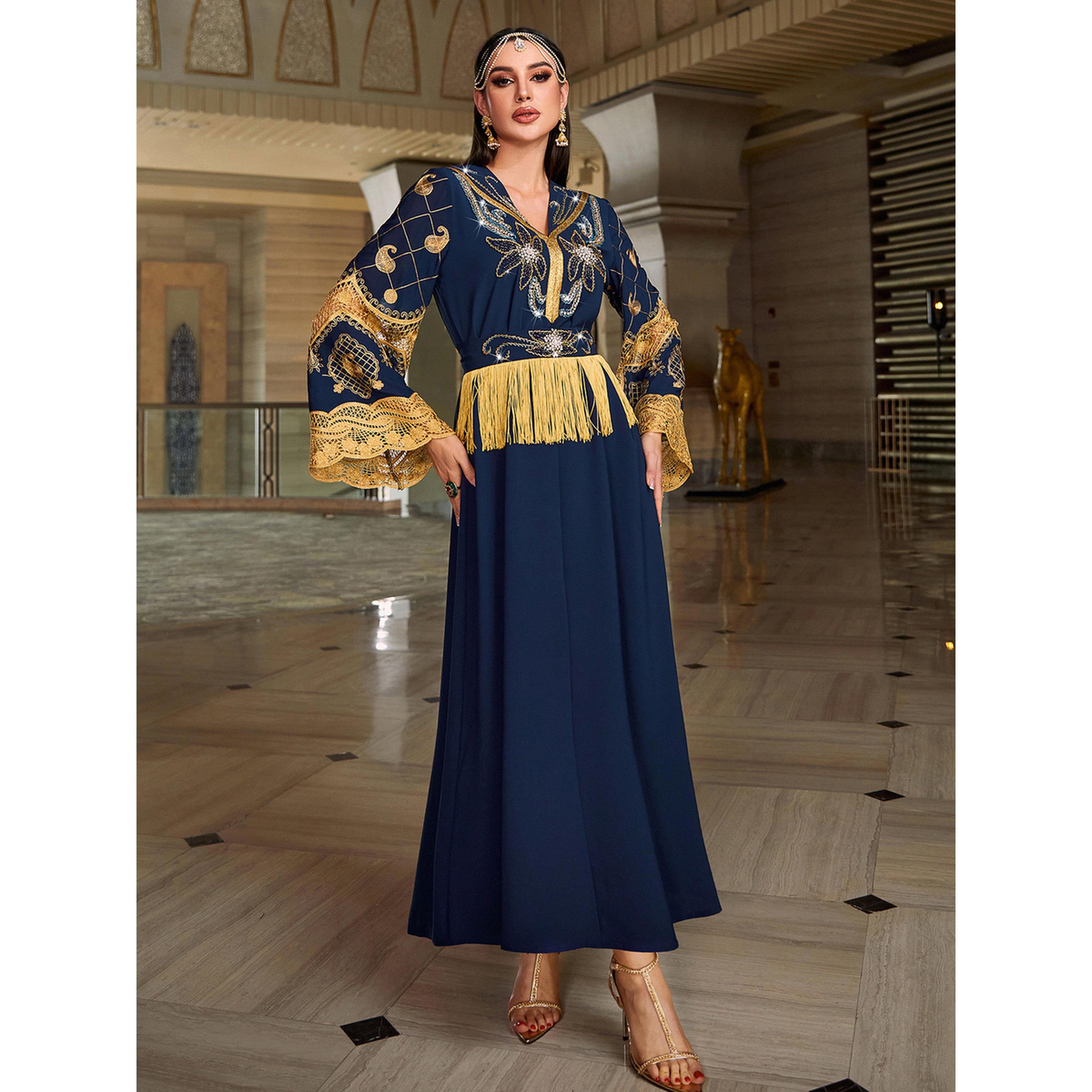 جلابية مطرزة ومزينة بشراشيب-women-arabicclothing-jalabiyas-image-5