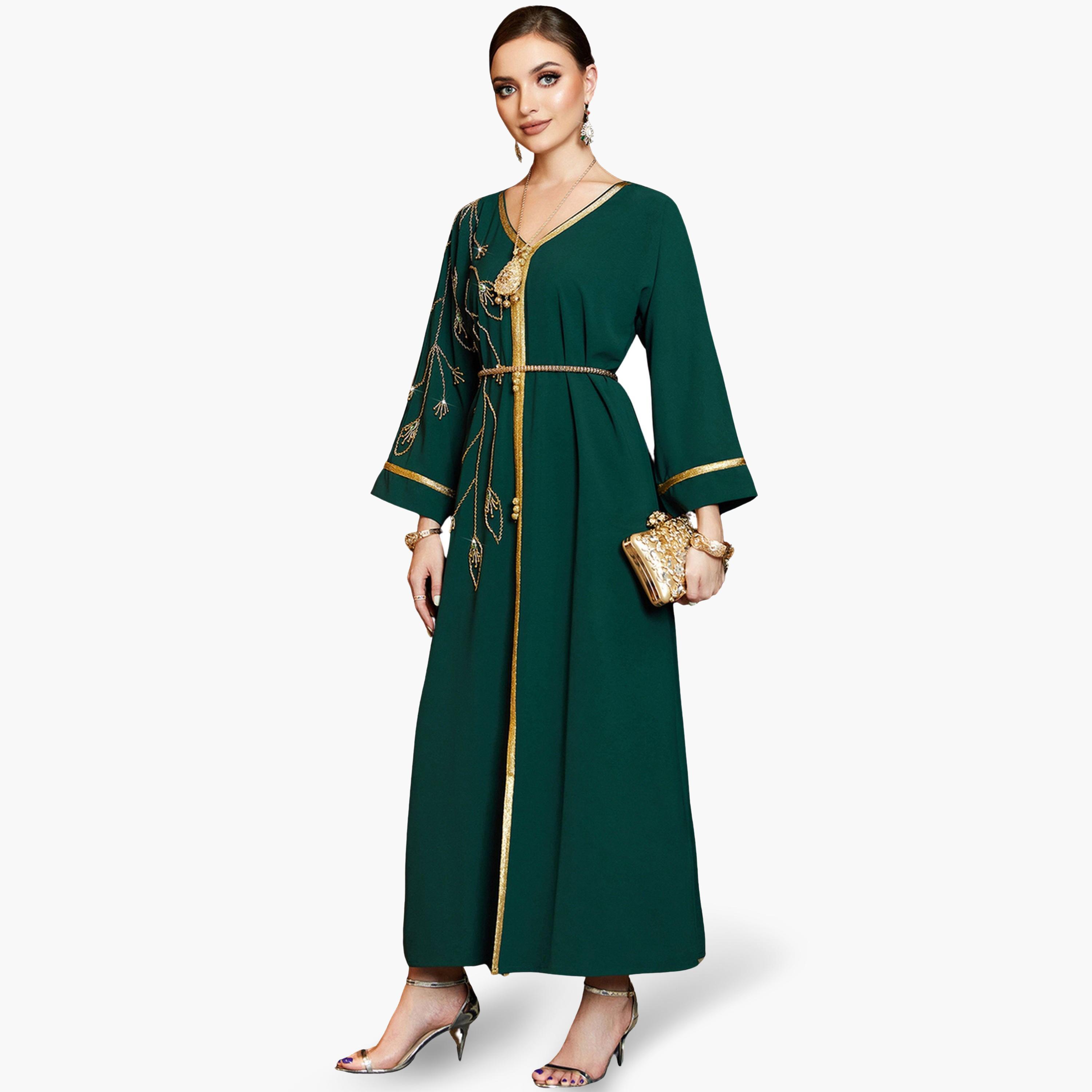 جلابية مزينة بحواف ذهبية-women-arabicclothing-jalabiyas-image-1