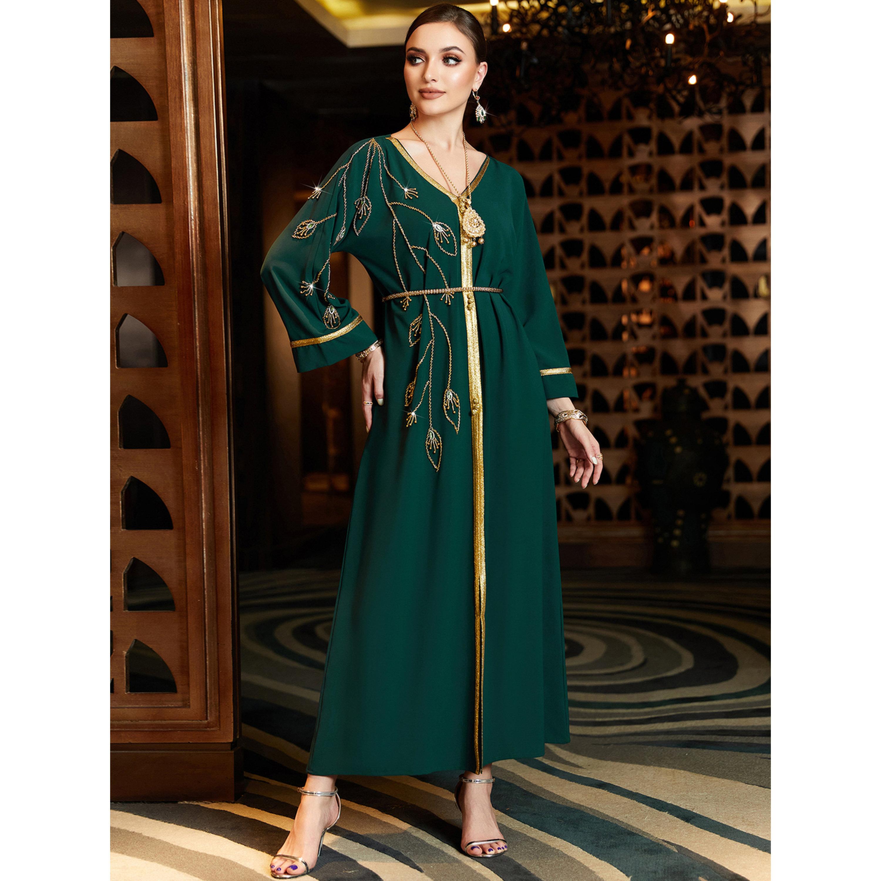 جلابية مزينة بحواف ذهبية-women-arabicclothing-jalabiyas-image-3