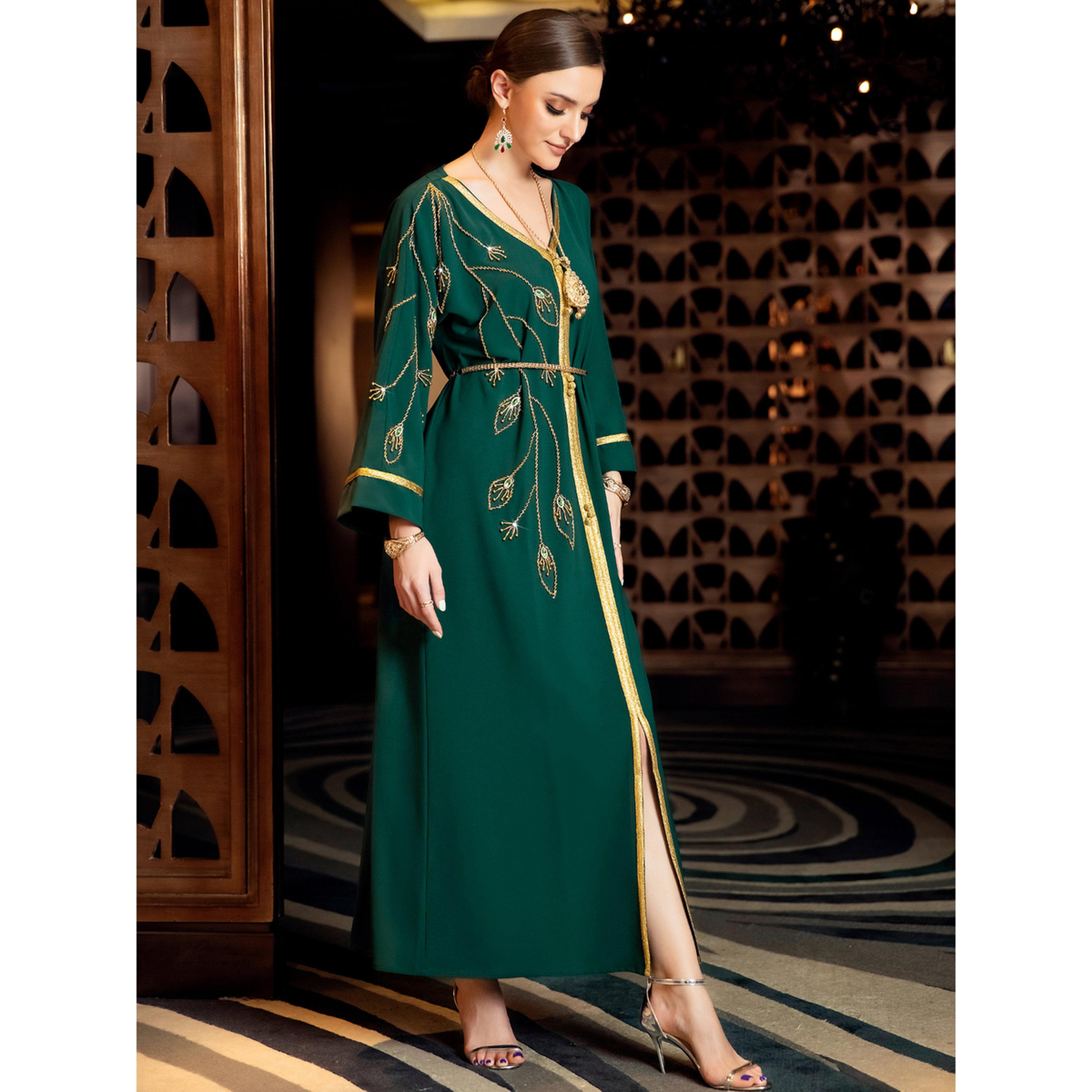 جلابية مزينة بحواف ذهبية-women-arabicclothing-jalabiyas-image-4