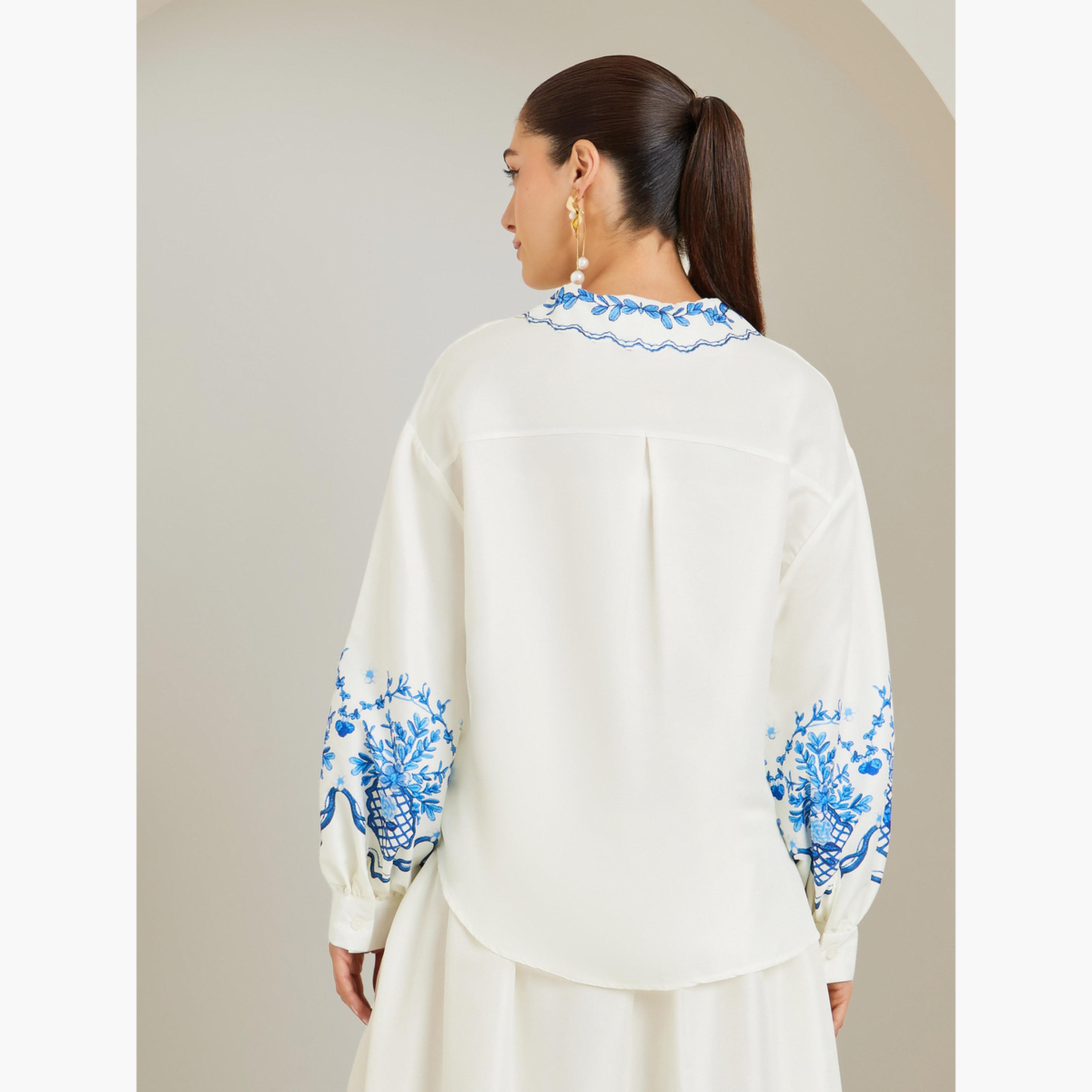 Styli Cream Placement Print Balloon Sleeve Blouse-women-clothing-shirtsandblouses-blouses-image-5