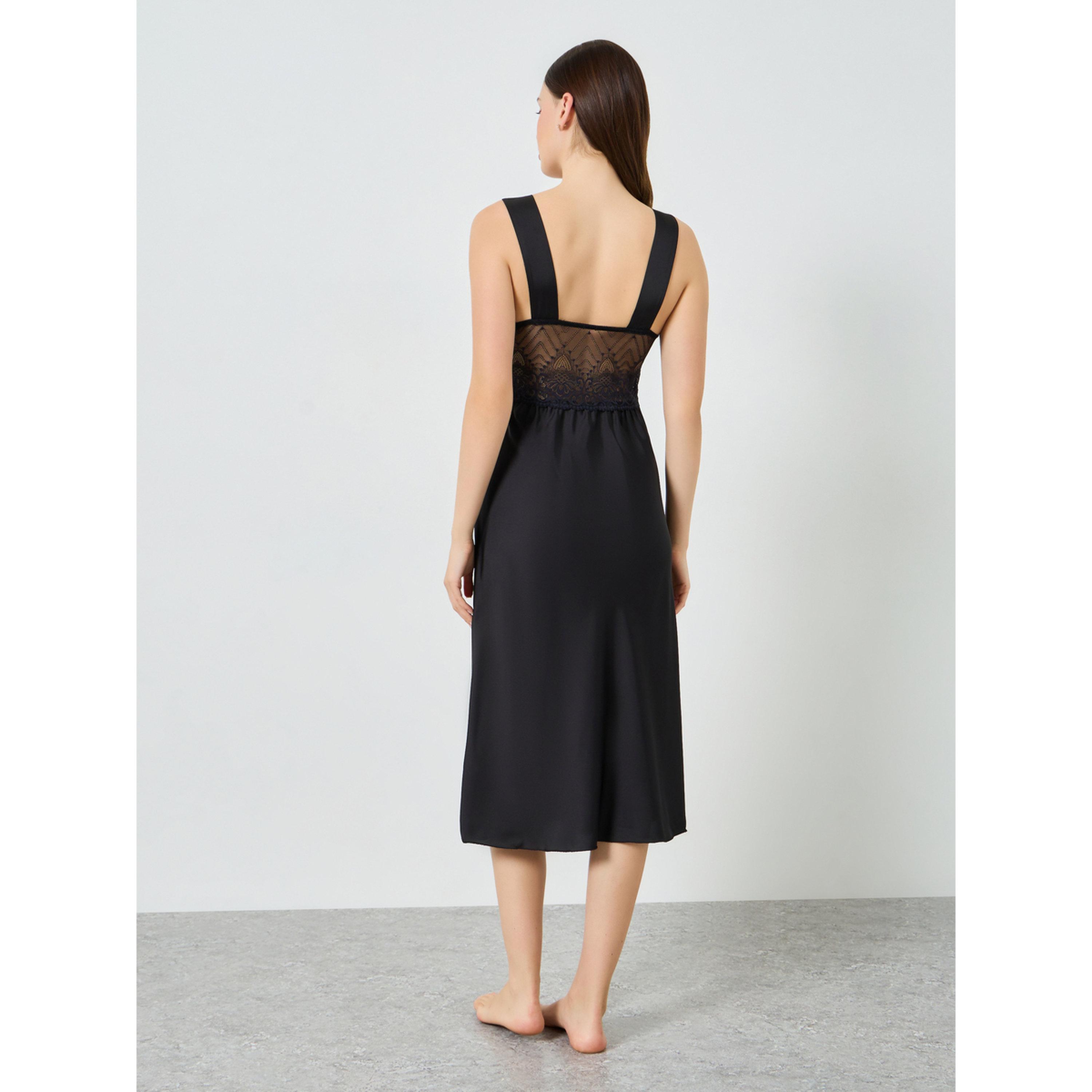 قميص نوم قصير بتفاصيل شبكية وتأثير مشد للخصر-women-clothing-nightwear-nighties-image-4