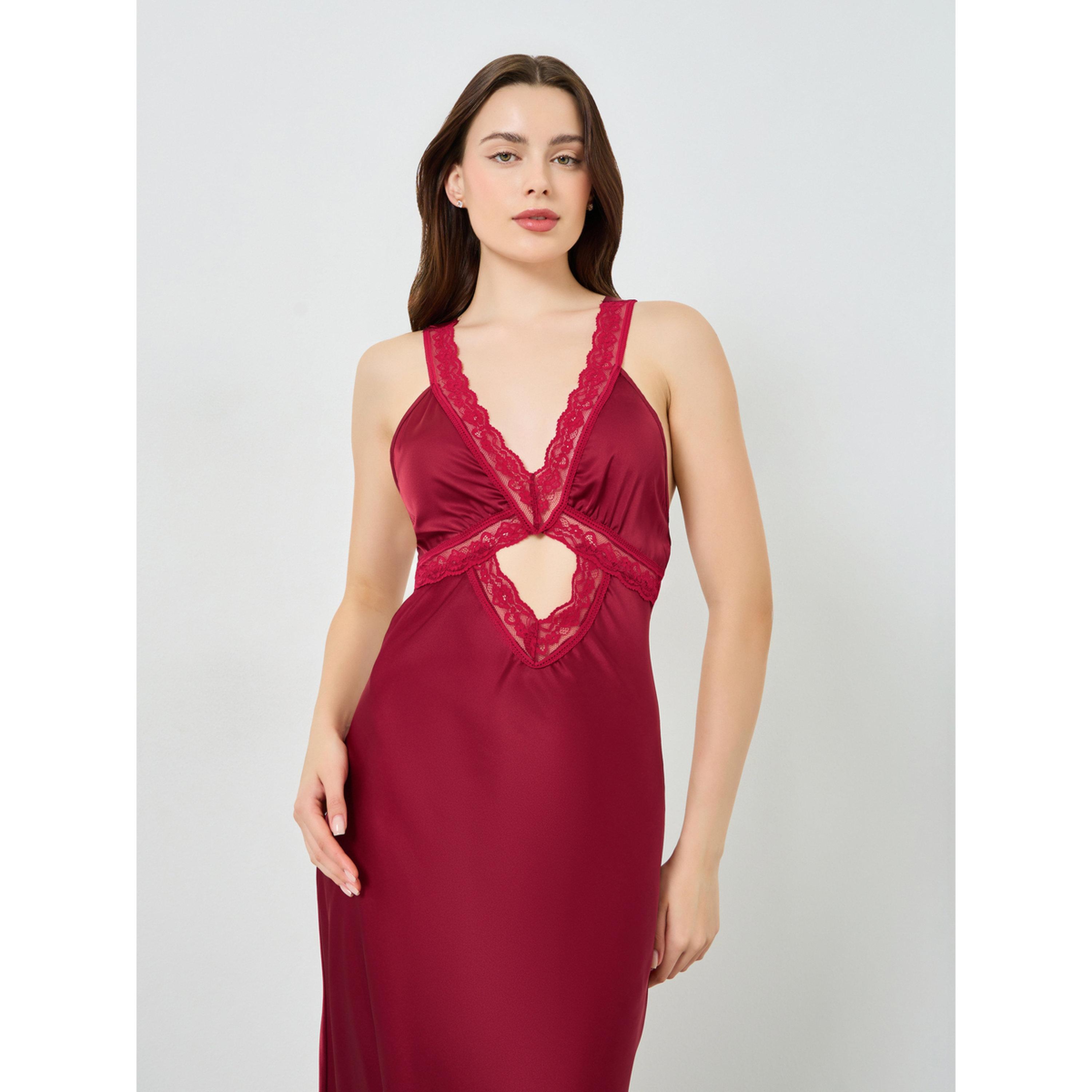 قميص نوم قصير بحواف دانتيل-women-clothing-nightwear-nighties-image-2
