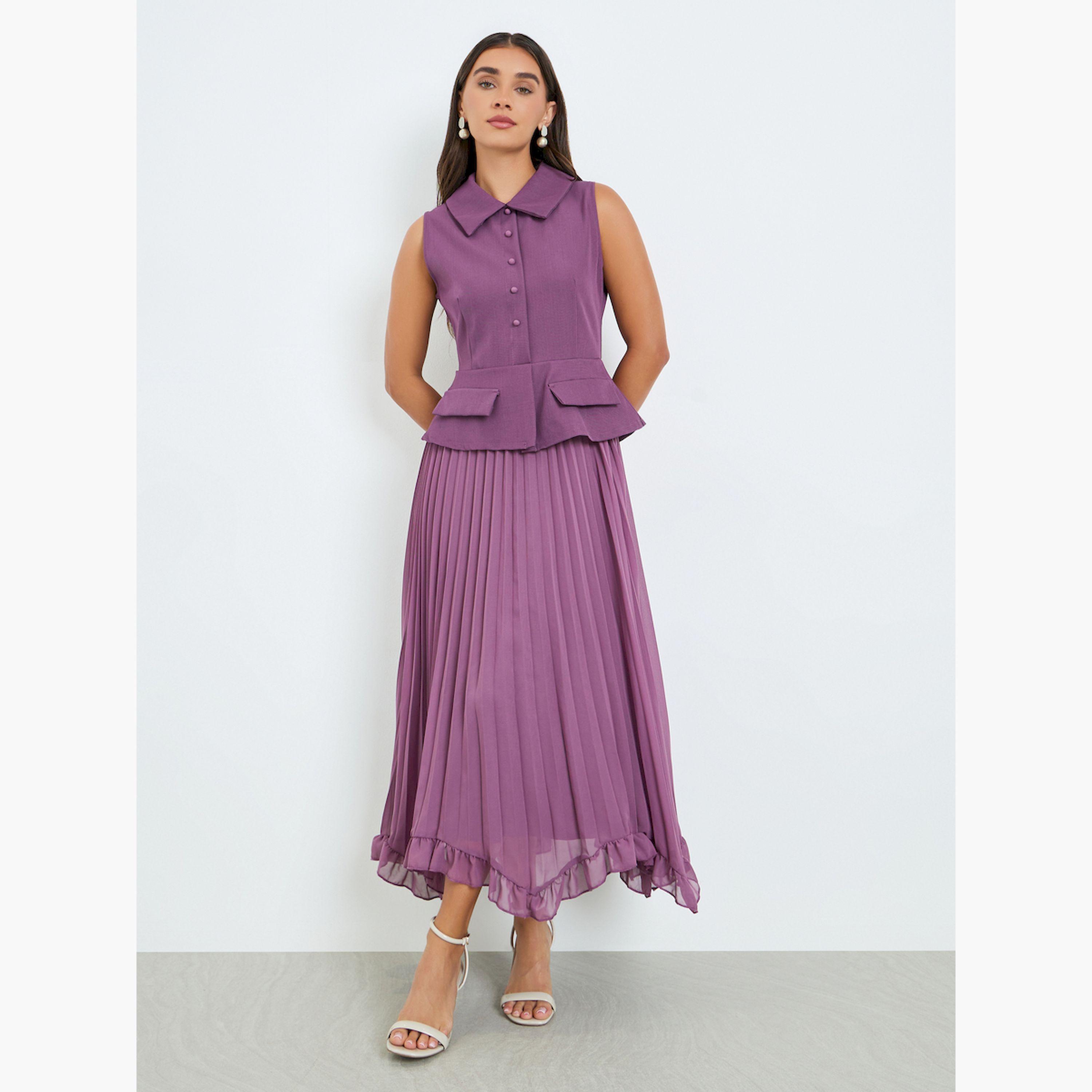 فستان ميدي بنمط بليزر بلا أكمام-women-clothing-dresses-image-1