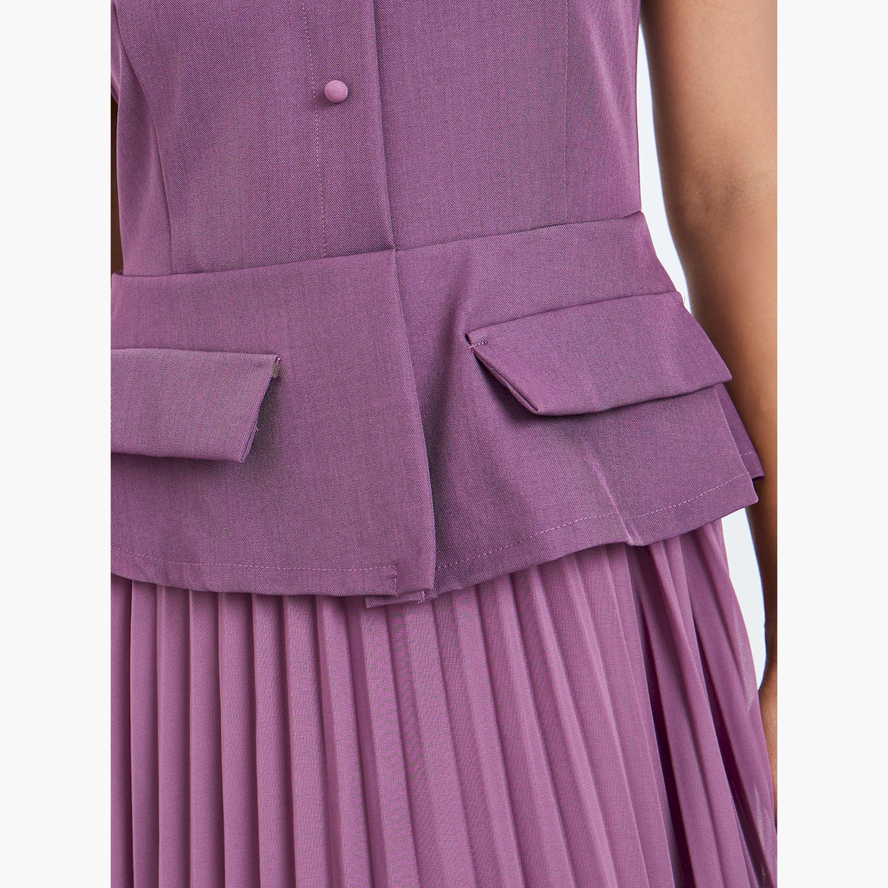 فستان ميدي بنمط بليزر بلا أكمام-women-clothing-dresses-image-4