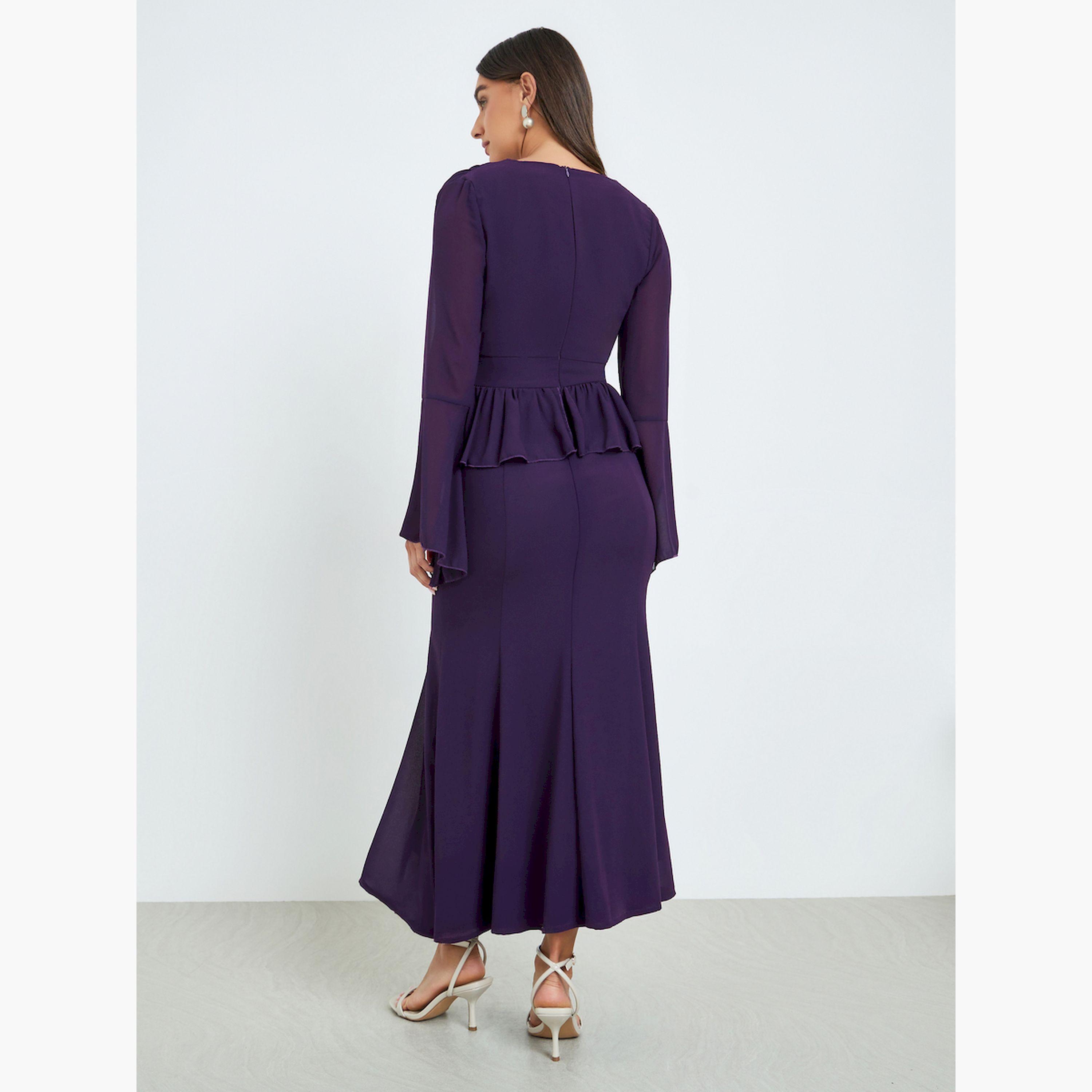فستان طويل حورية البحر بكشكش-women-clothing-dresses-image-3
