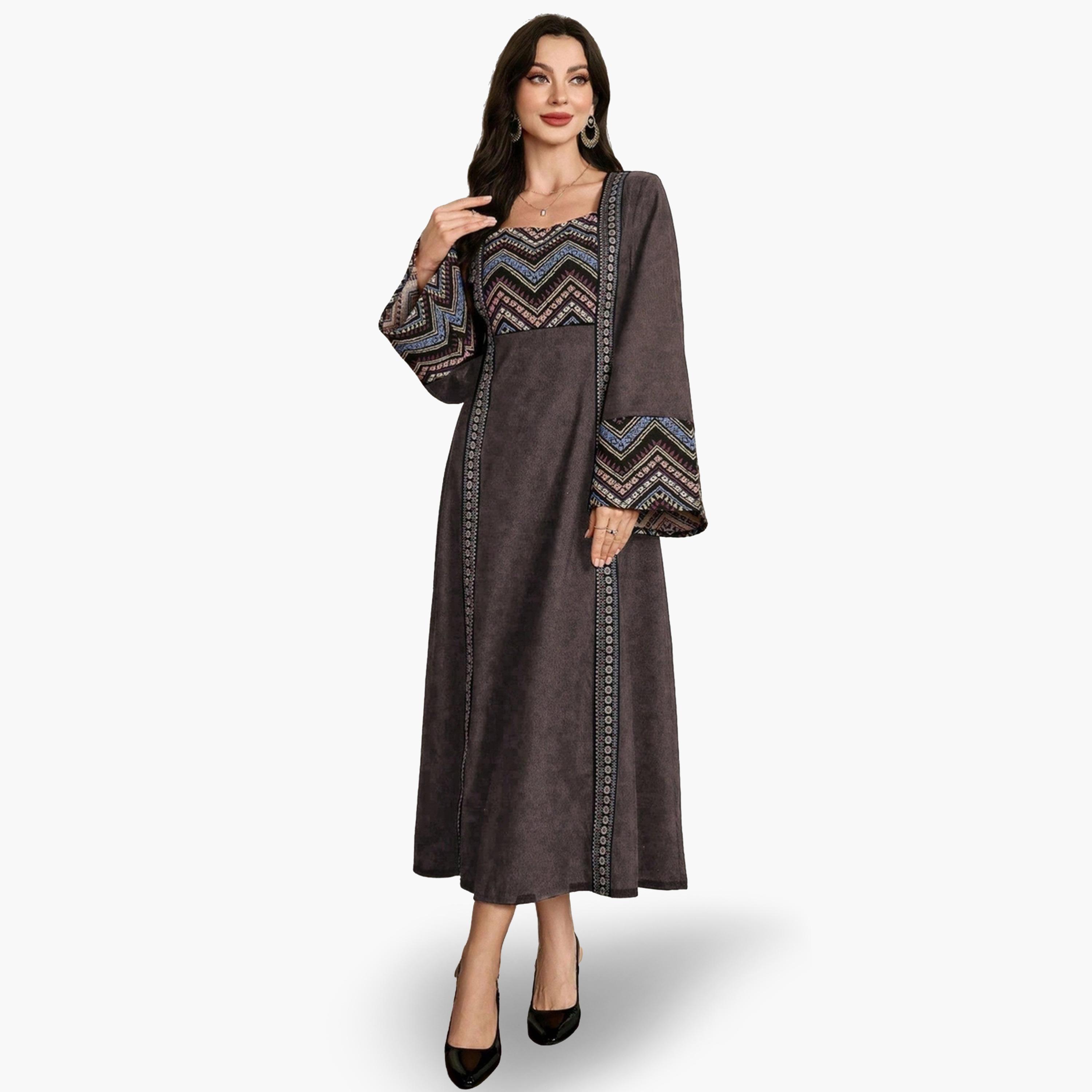 جلابية بياقة مربعة وطبعة جرافيك-women-arabicclothing-jalabiyas-image-1