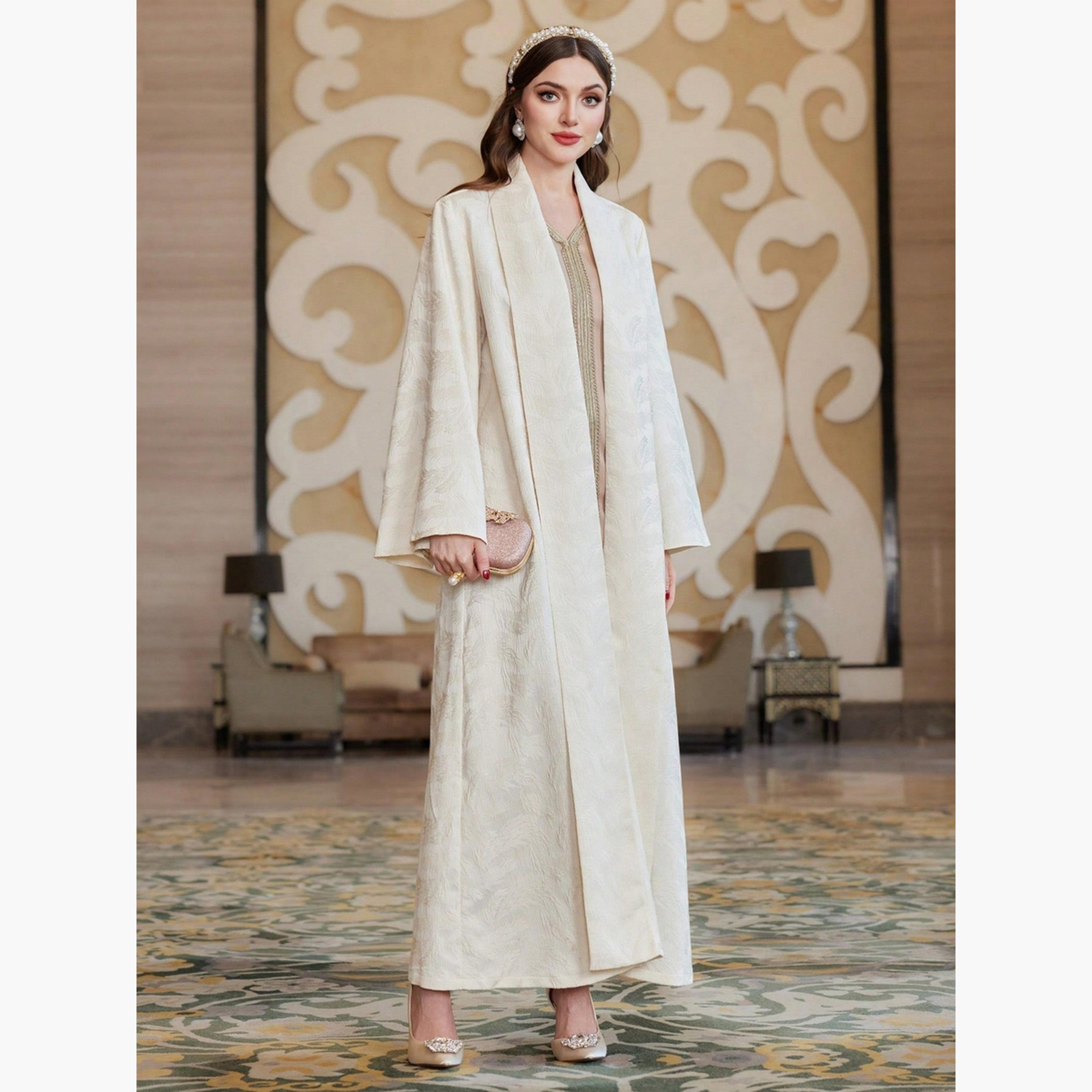 Take Two Women Front Open Jacquard Abaya-women-arabicclothing-abayas-image-3