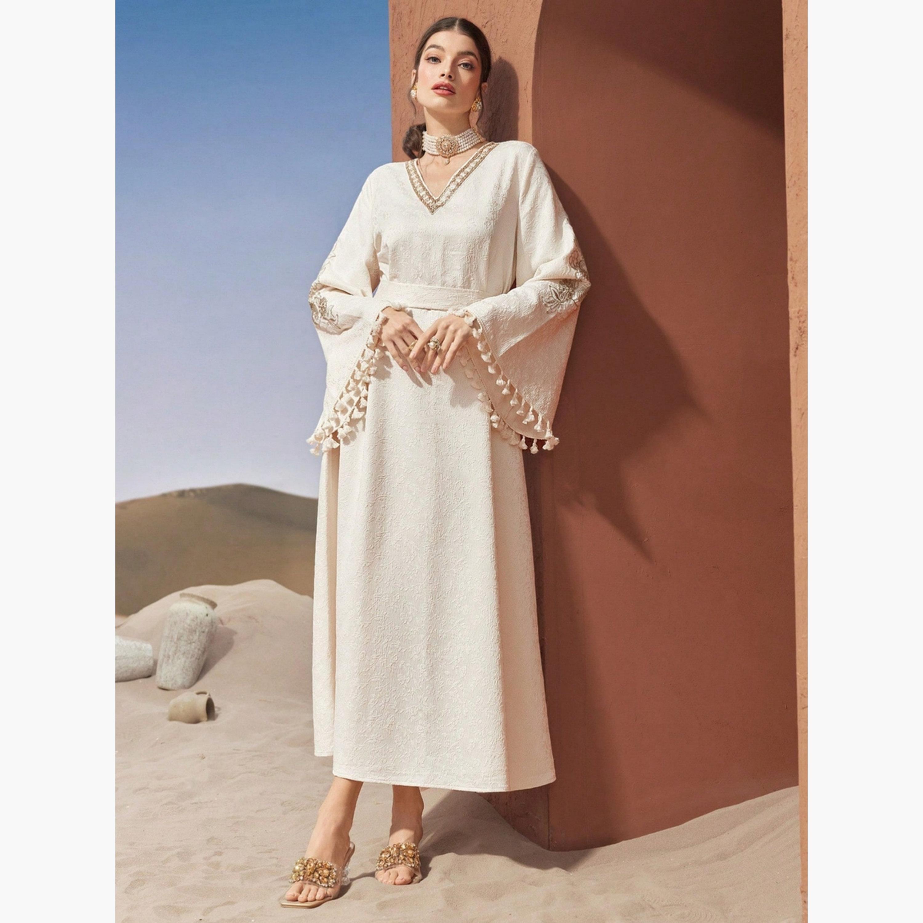 جلابية جاكارة بتفاصيل شراشيب-women-arabicclothing-jalabiyas-image-3