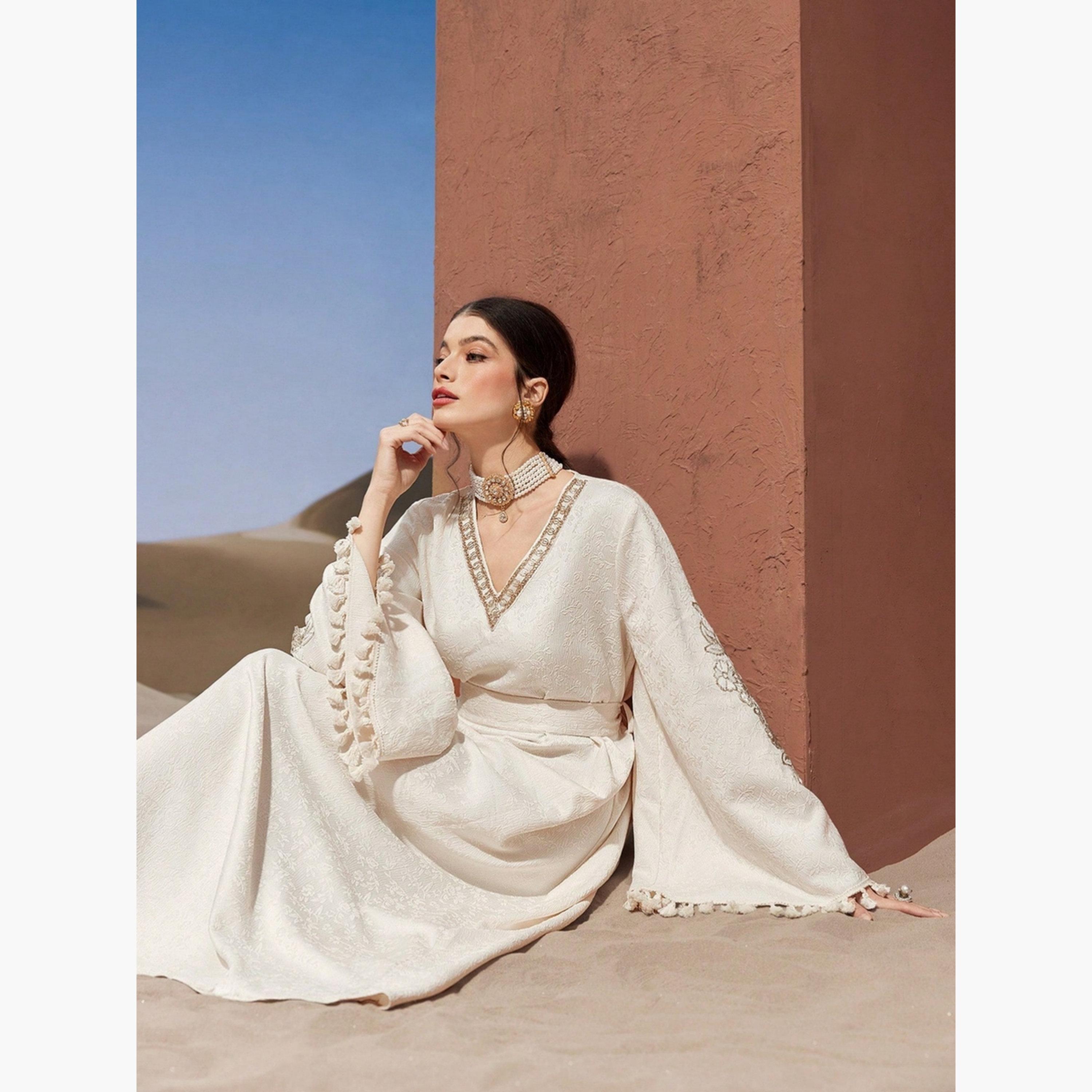 Take Two Women Jacquard Jalabiya with Tassel Trim-women-arabicclothing-jalabiyas-image-6