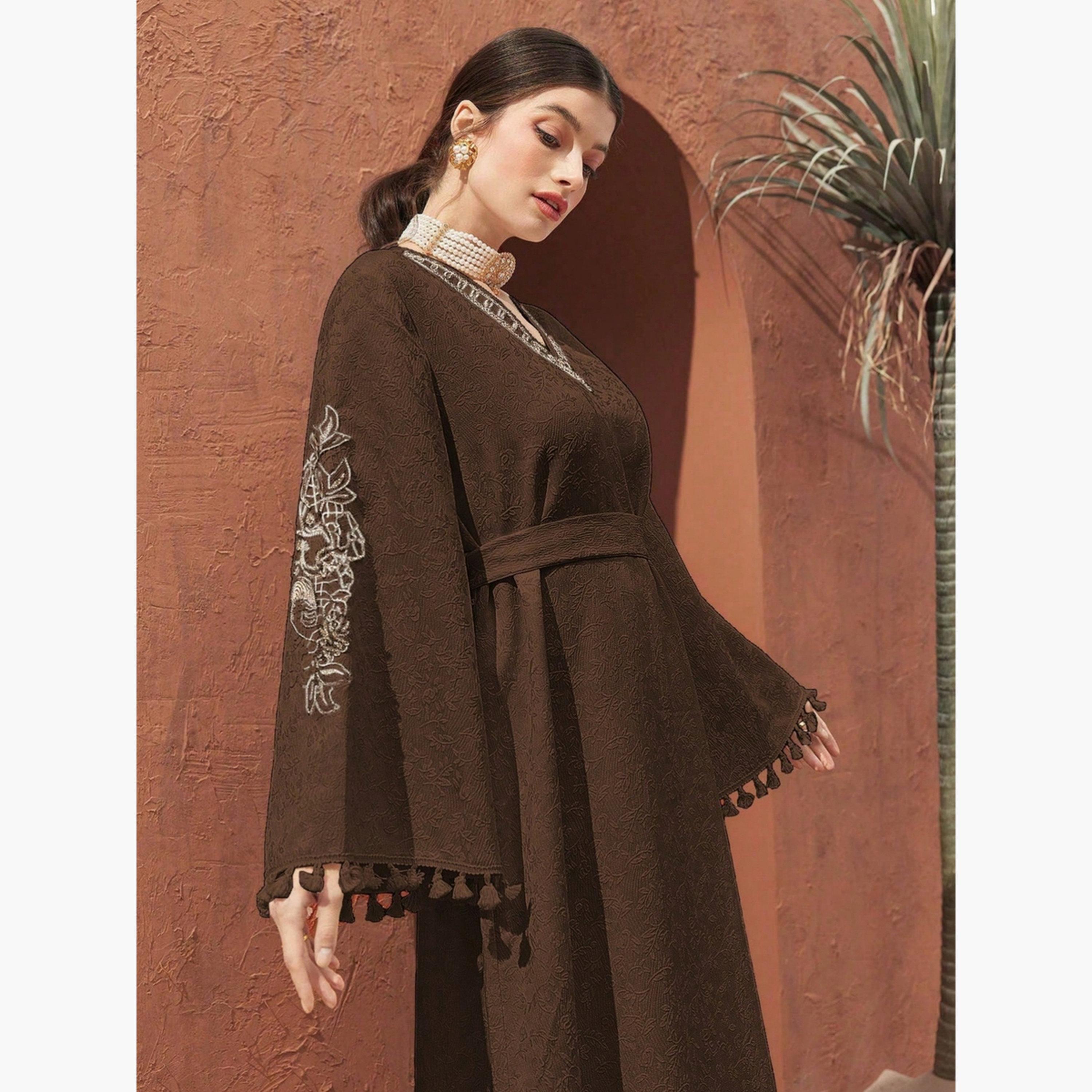 Take Two Women Jacquard Jalabiya with Tassel Trim-women-arabicclothing-jalabiyas-image-6