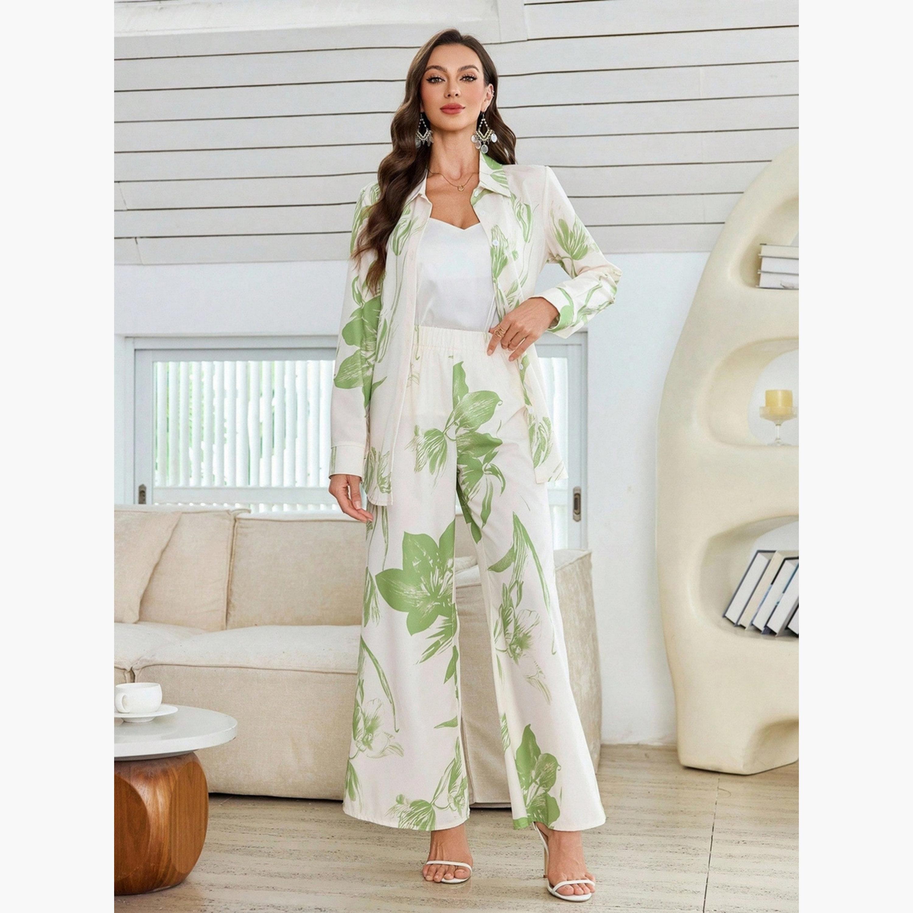 Take Two Women Floral Printed Belted Shirt and Pants Co-Ords-women-clothing-coordsets-image-2