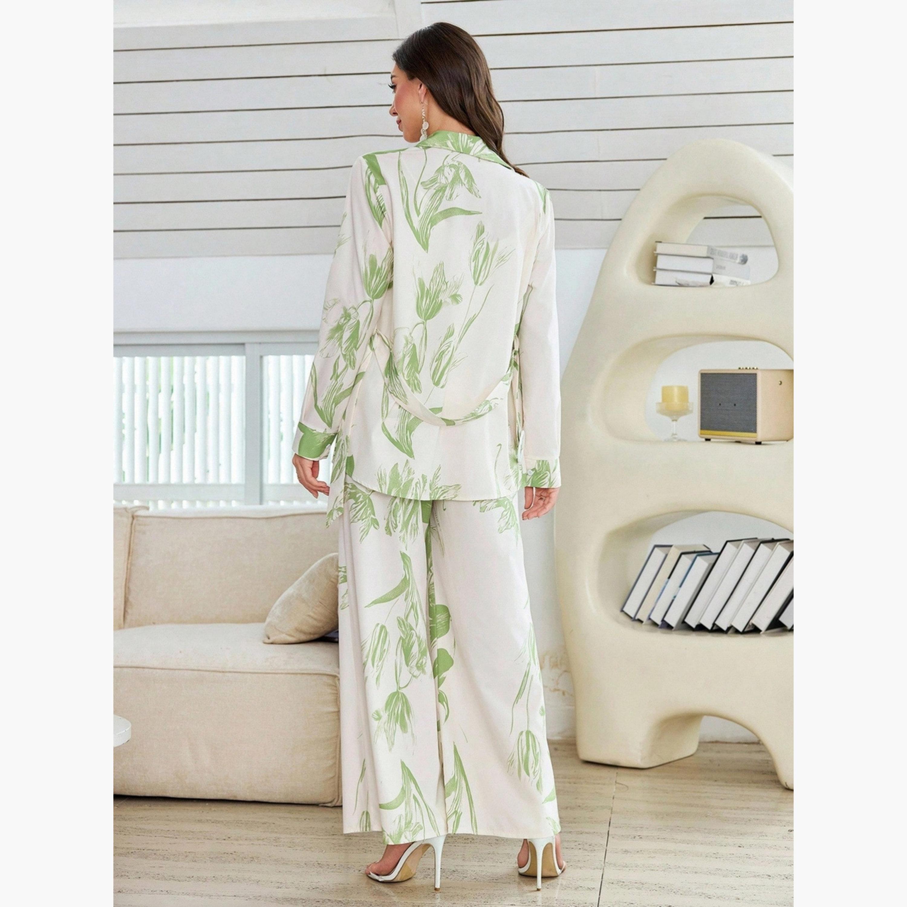 Take Two Women Floral Printed Belted Shirt and Pants Co-Ords-women-clothing-coordsets-image-3