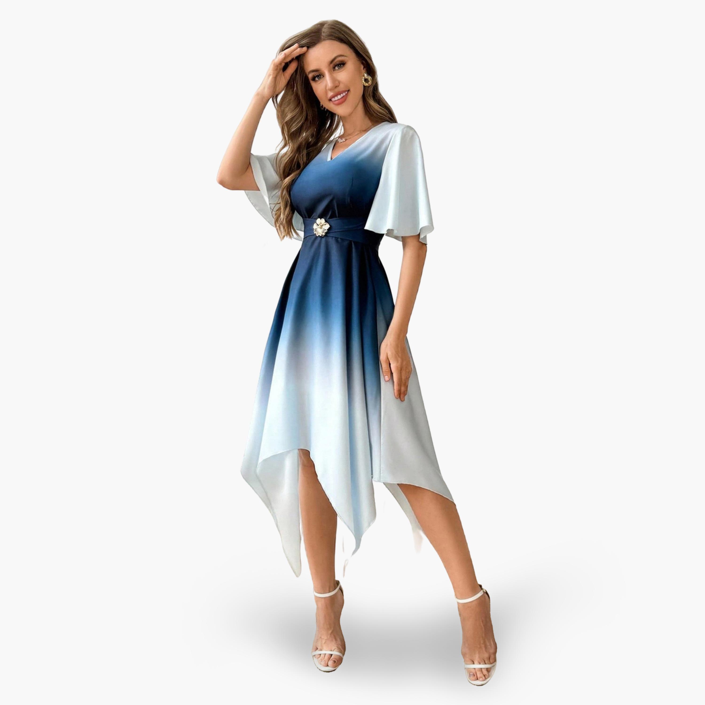 Take Two Women Ombre Asymmetric Hem Midi Dress-women-clothing-dresses-image-1