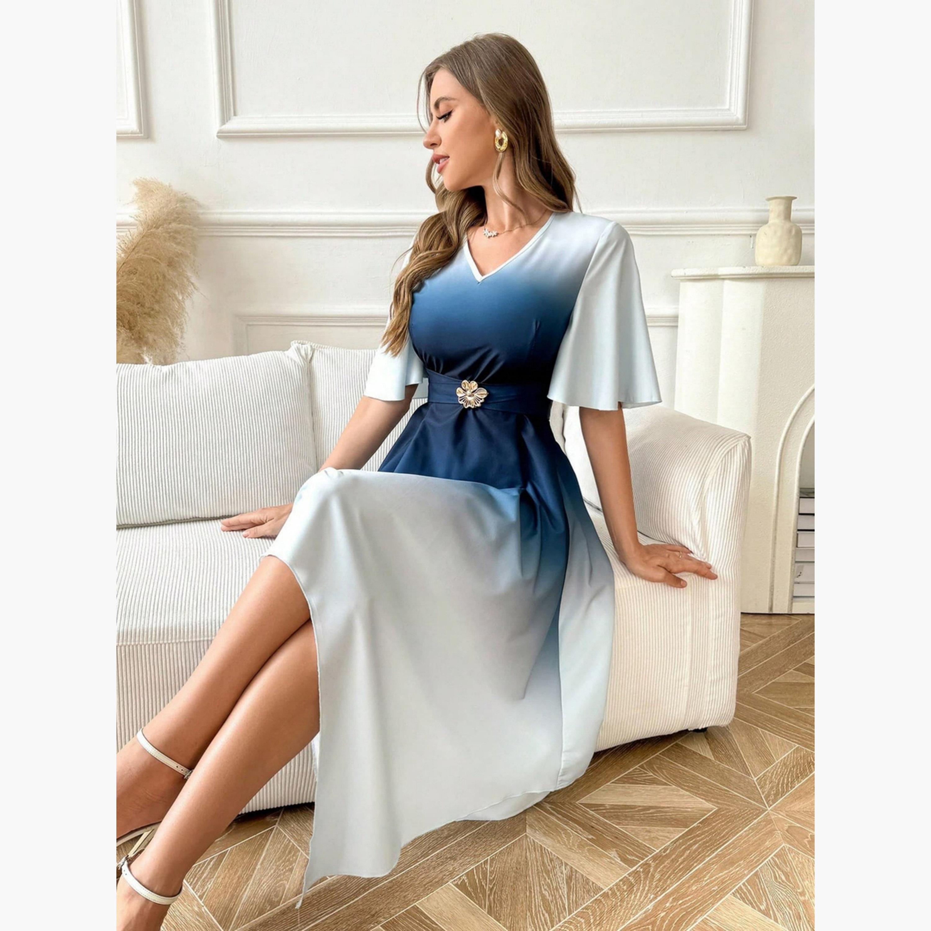 Take Two Women Ombre Asymmetric Hem Midi Dress-women-clothing-dresses-image-2