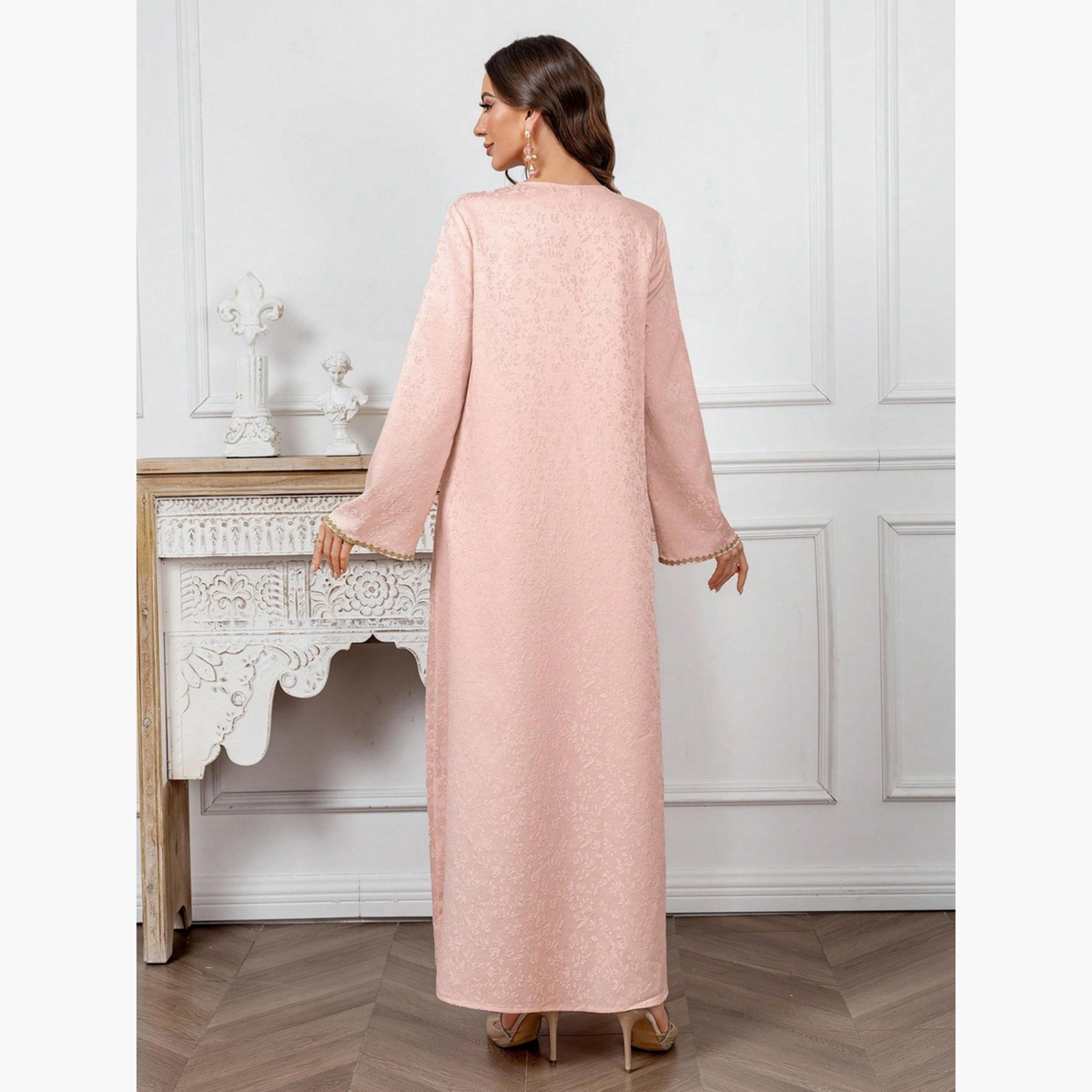 Take Two Women Jacquard Jalabiya with Lace Patch-women-arabicclothing-jalabiyas-image-2