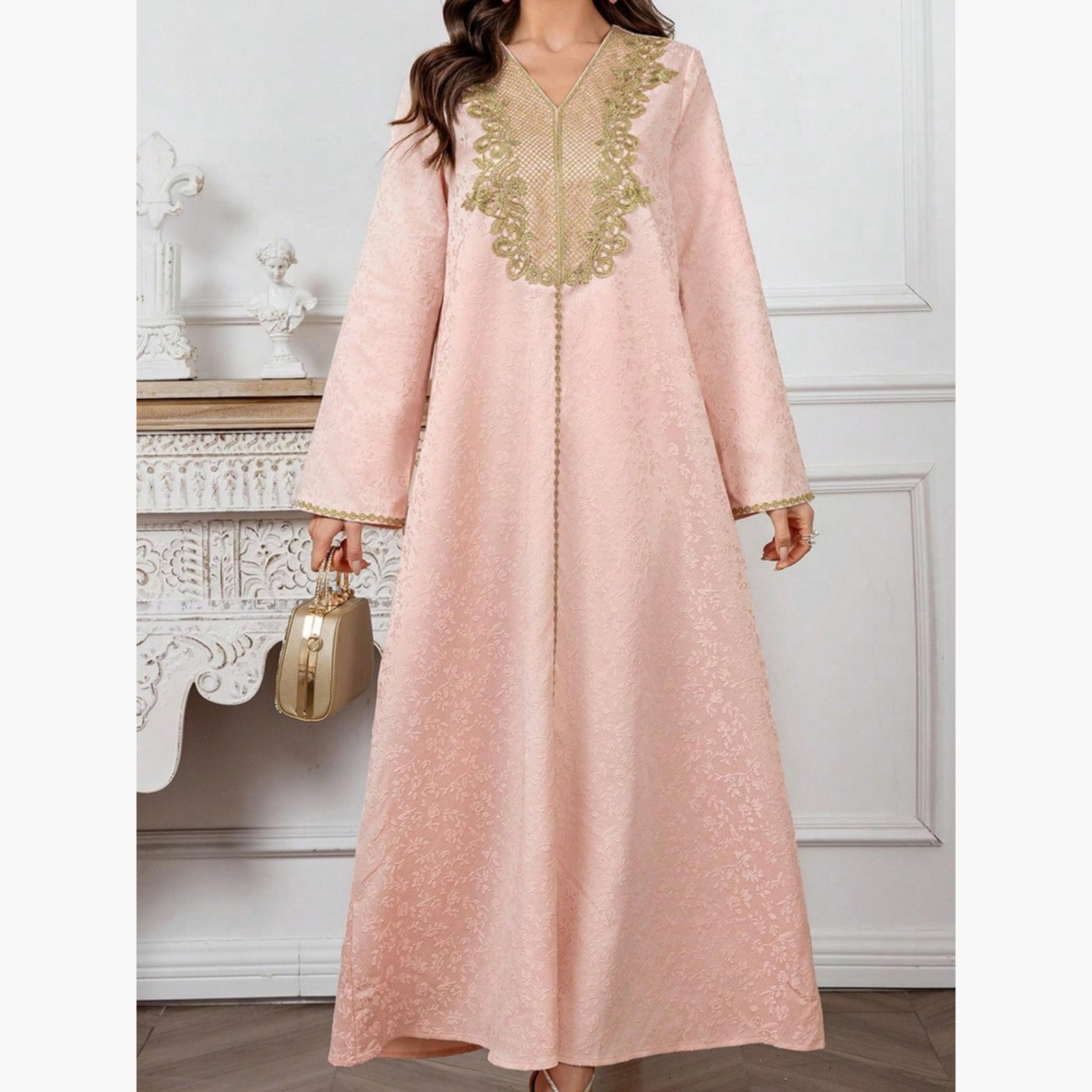 Take Two Women Jacquard Jalabiya with Lace Patch-women-arabicclothing-jalabiyas-image-6