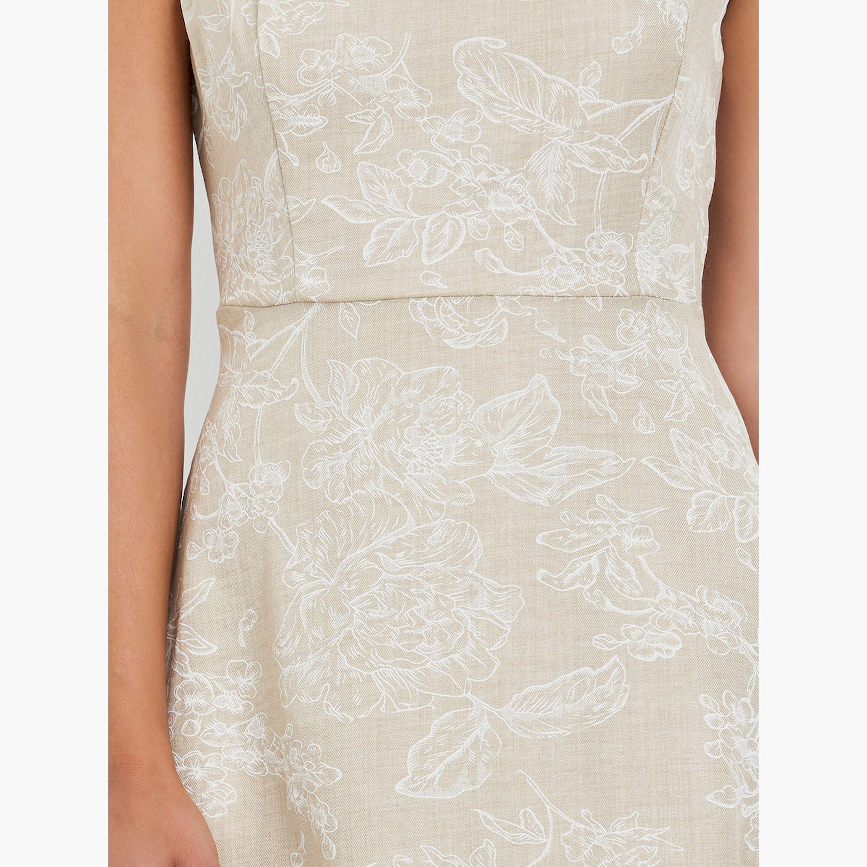 Styli Women Beige Floral Sleeveless Maxi Dress-women-clothing-dresses-image-5