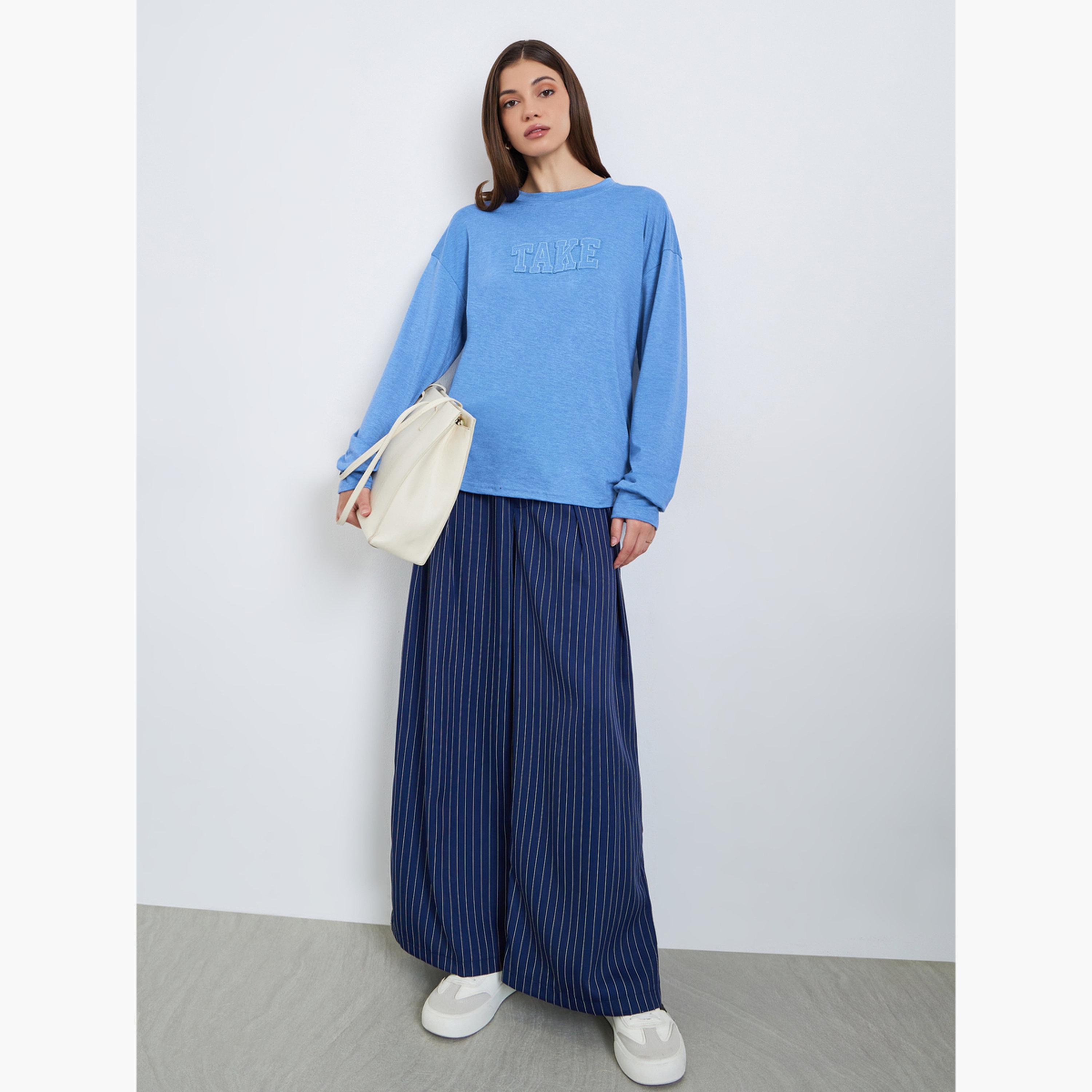 Styli Women Embroidered Oversized T-Shirt-women-clothing-tshirts-image-2