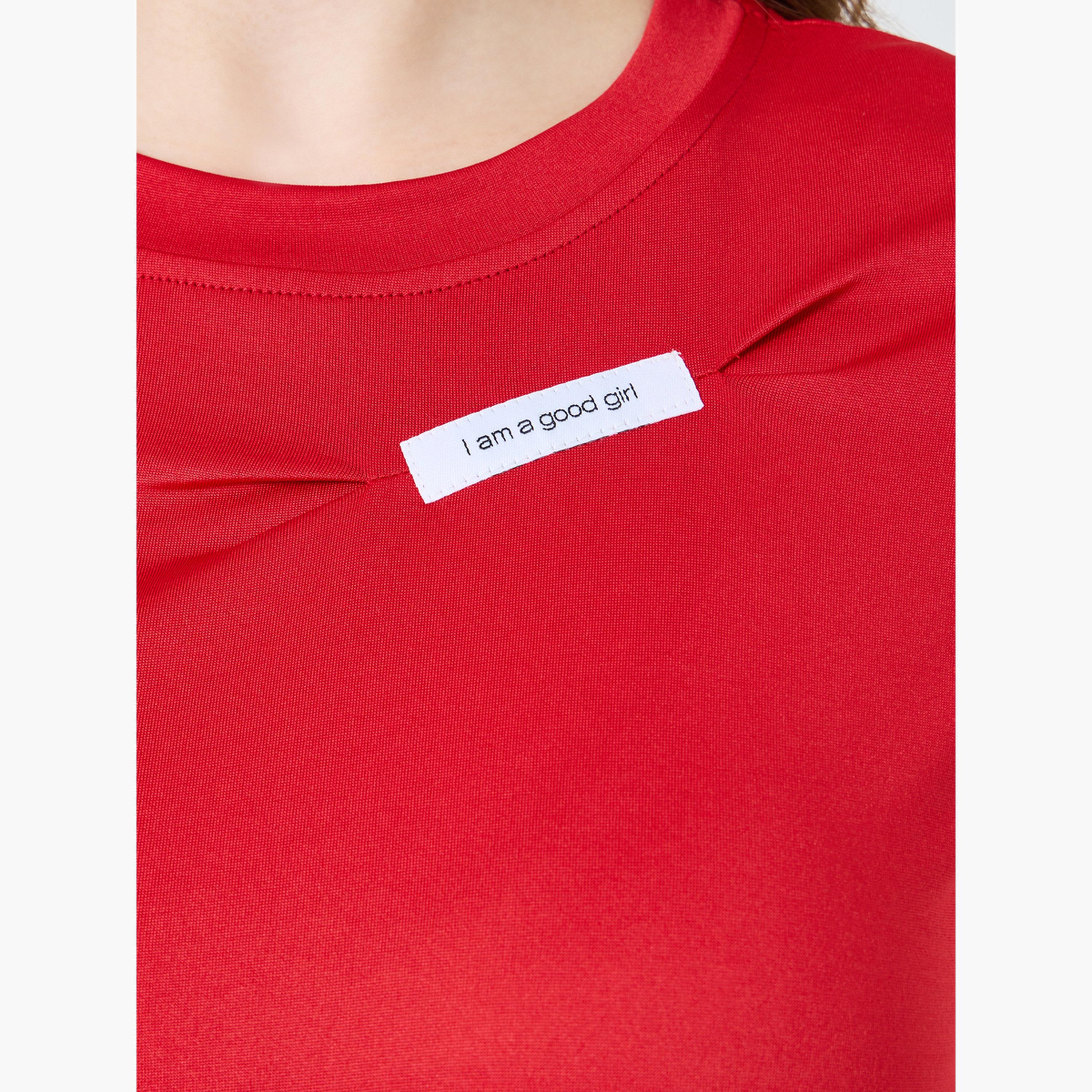 Styli Women Red Slogan Long Sleeve T-Shirt-women-clothing-tshirts-image-4