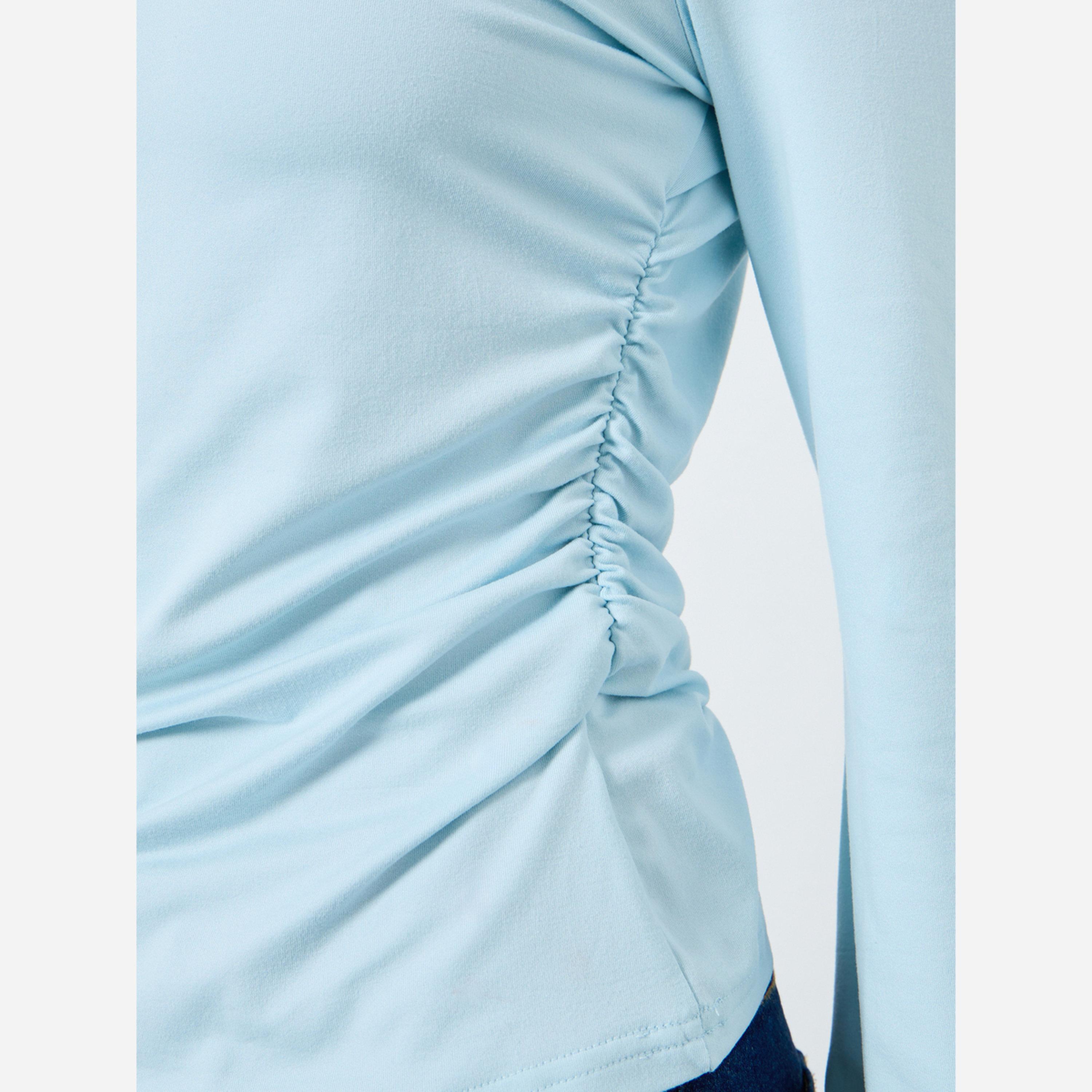 Styli Plain T-shirt with pleated detailing-women-clothing-shirtsandblouses-blouses-image-5